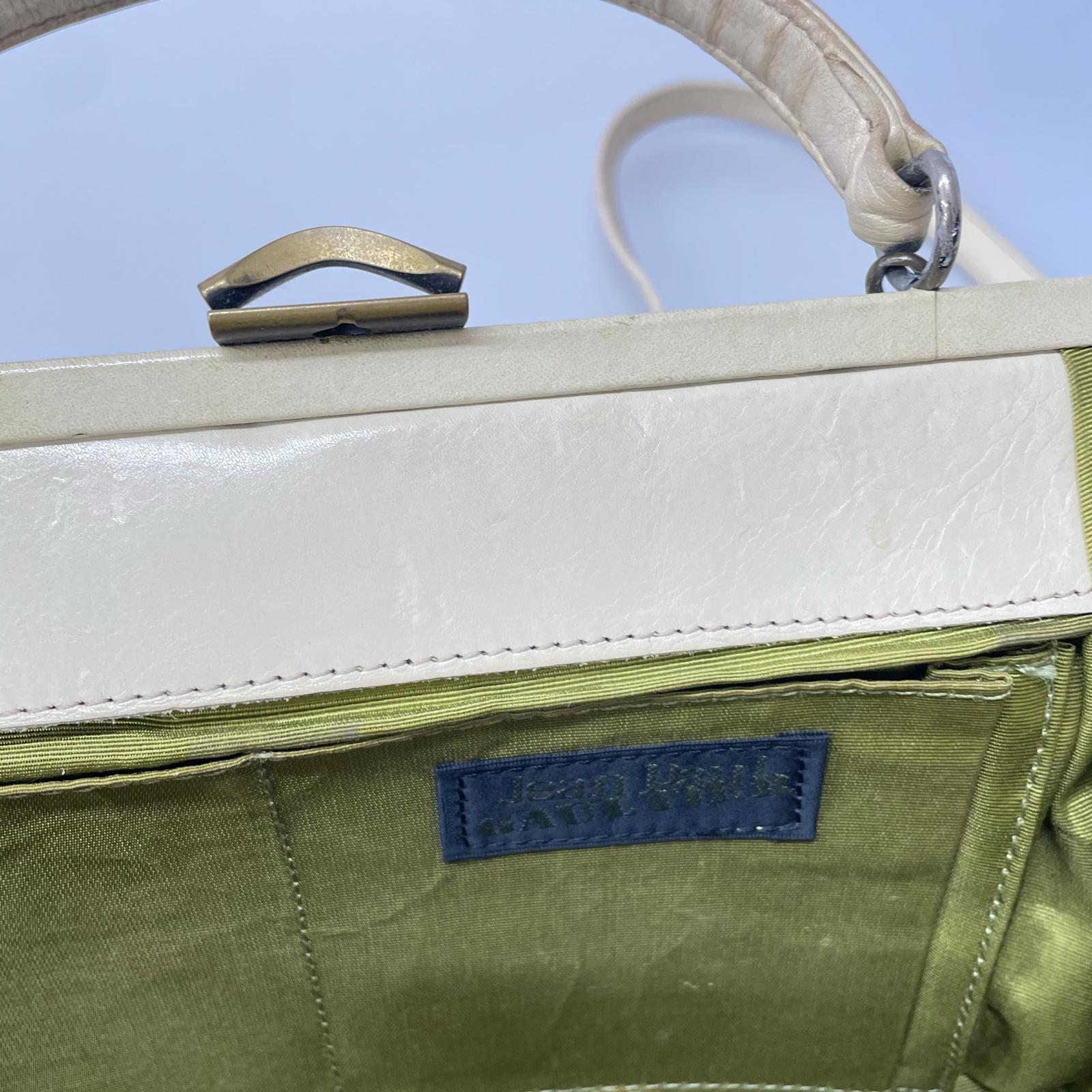 ショルダーバッグ Jean Paul Gaultier ローズ レザー2wayバッグ アイボリー