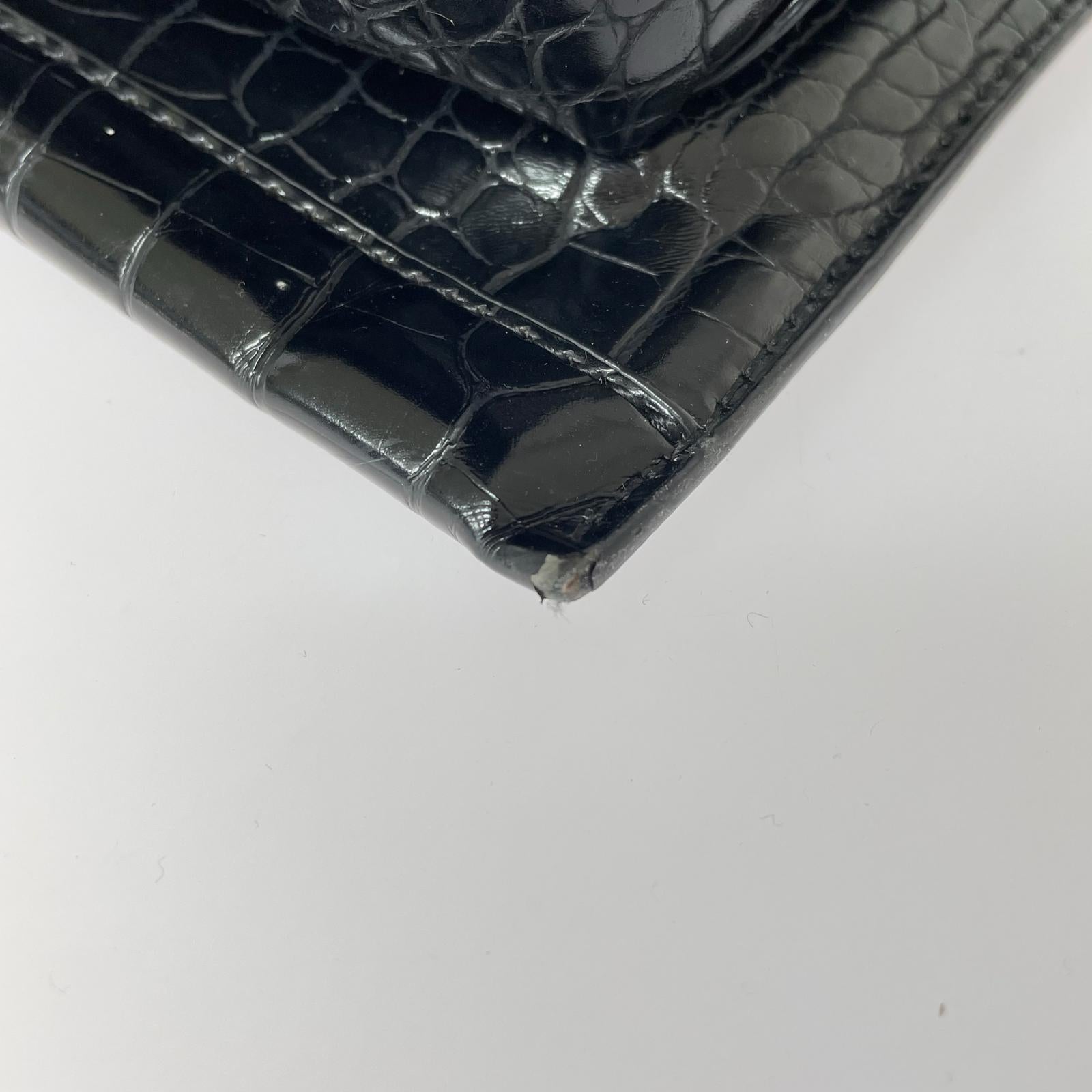 ハンドバッグ クロコ型押しハンドバッグ ブラック