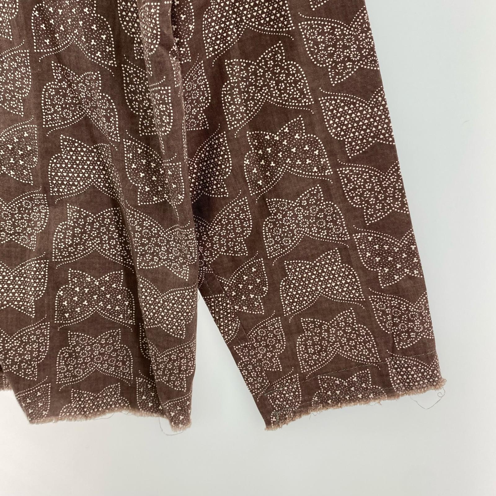 長袖シャツ Needles パピヨン柄シャツ XS ブラウン ブラウン
