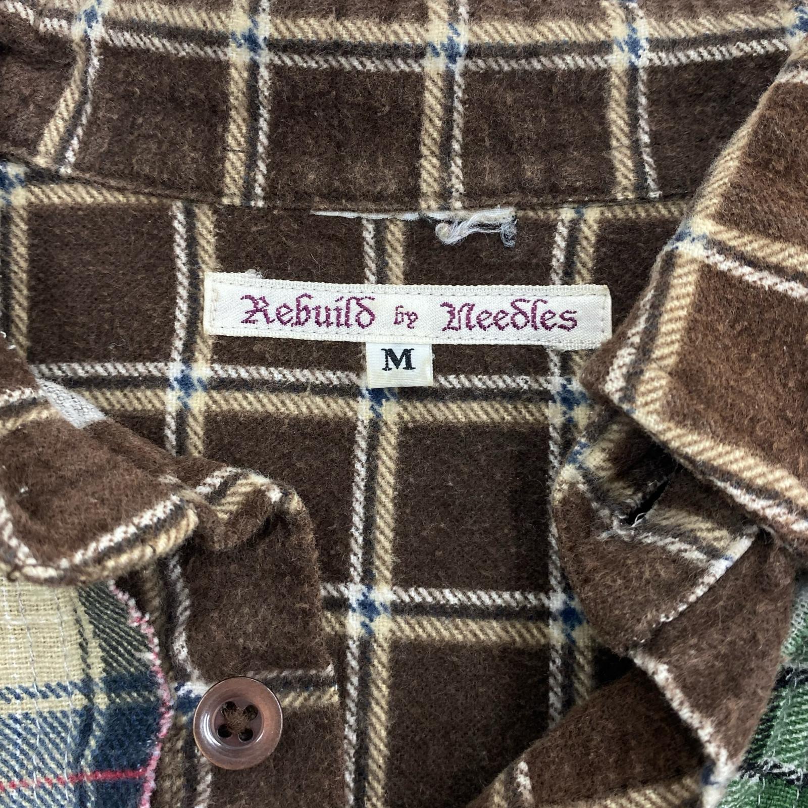 長袖シャツ Rebuild by Needles 再構築シャツ M ブラウン M ブラウン