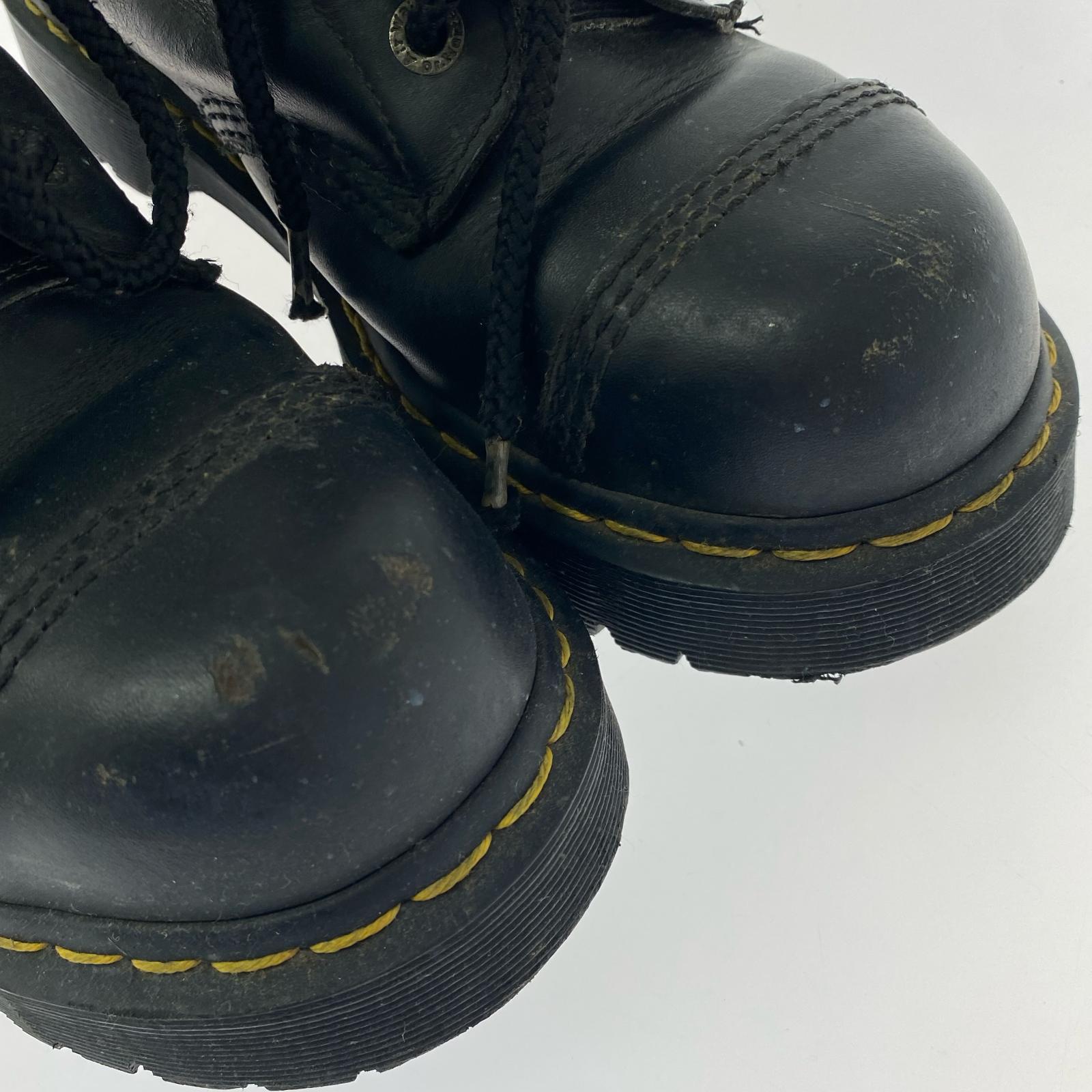 ブーツ 10EYE TOE CAP BOOT STEEL TOE UK7 中国製 ブラック ブラック