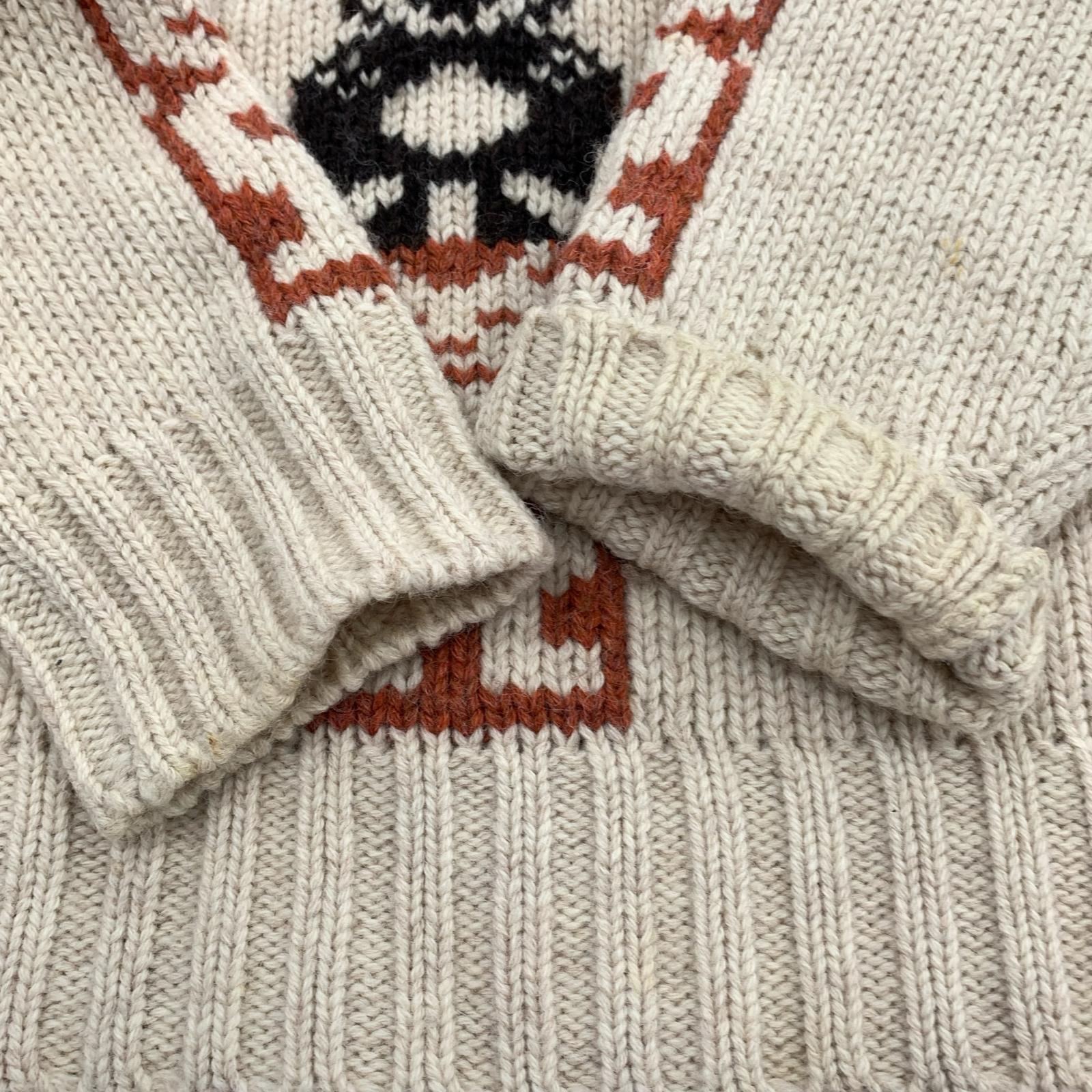 ニット 94AW トーテムポール柄ウールニット 3 ベージュ