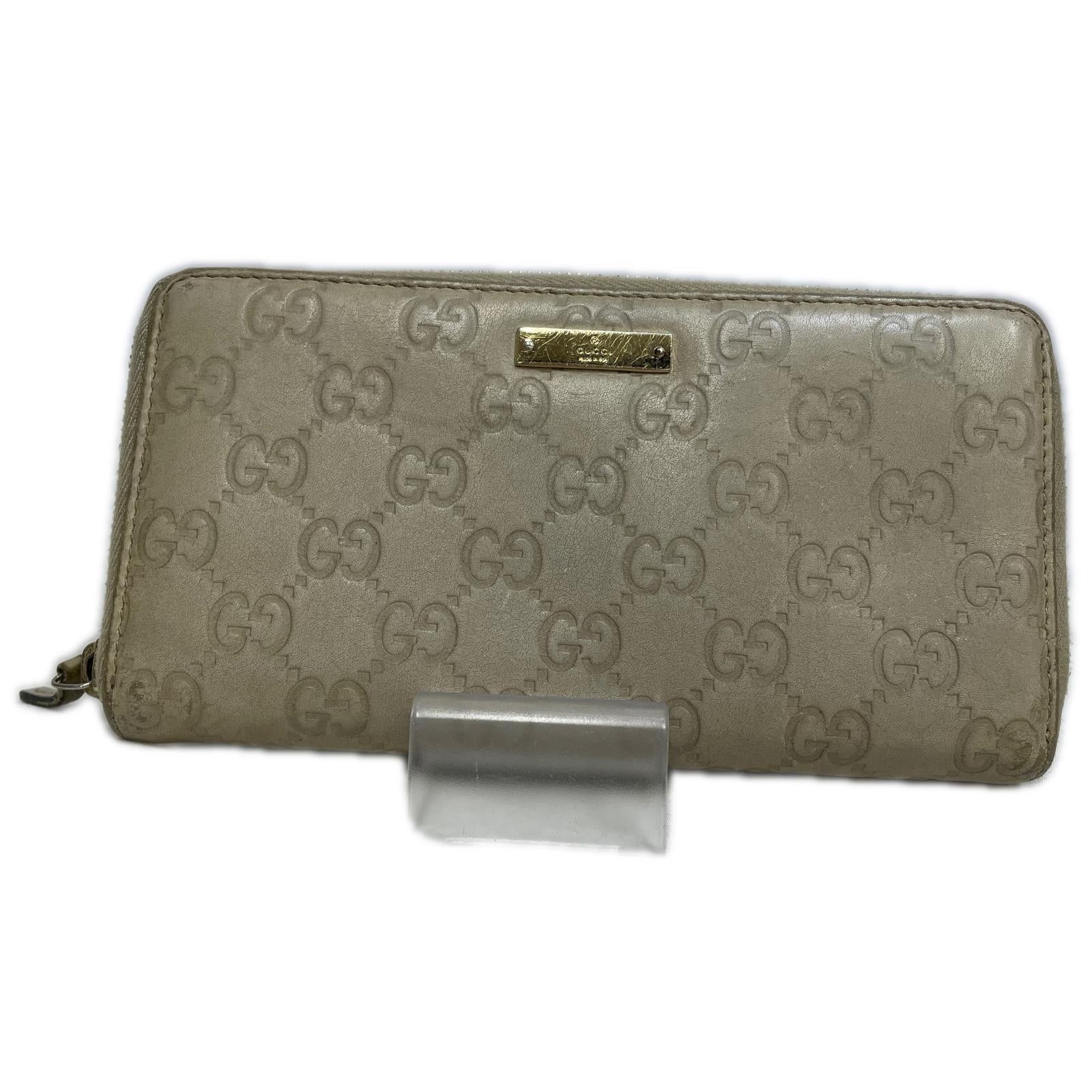 GUCCI/グッチシマ/ラウンドジップ/ベージュ/112724