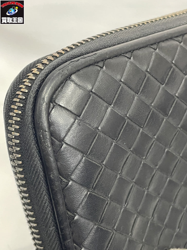 Bottega Veneta/イントレチャート/ラウンドジップ/ブラック