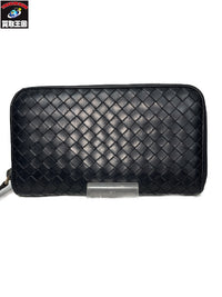 Bottega Veneta/イントレチャート/ラウンドジップ/ブラック