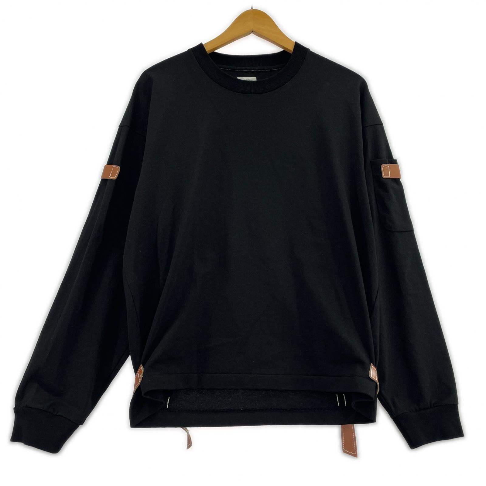 長袖Ｔシャツ BELTED LONG-T レザーベルト 1 ブラック