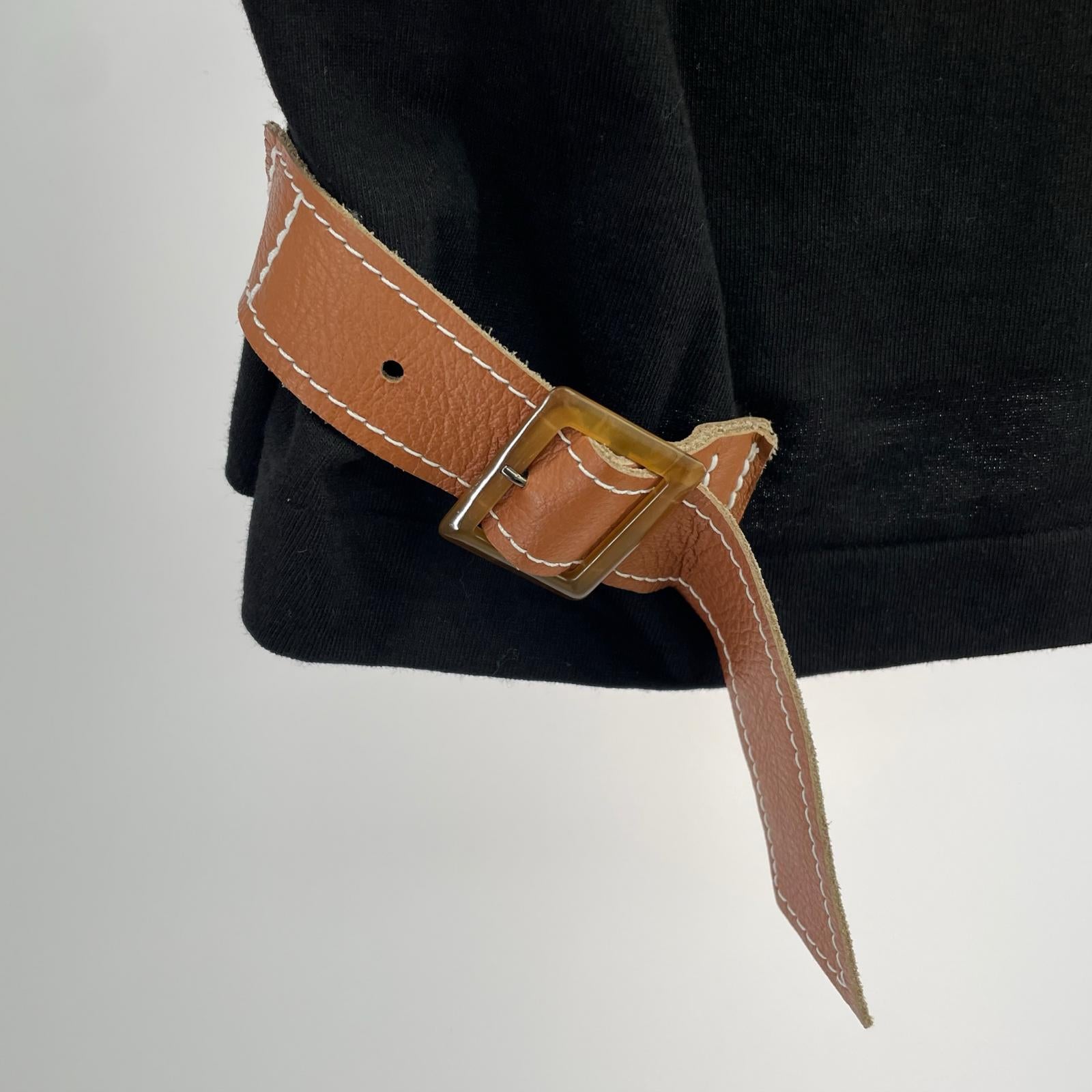 長袖Ｔシャツ BELTED LONG-T レザーベルト 1 ブラック