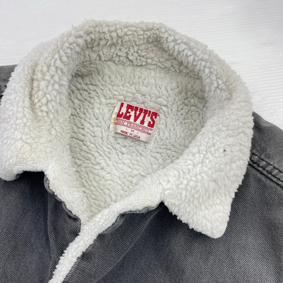 デニムジャケット USA製 Lot70609 ボアデニムジャケット M グレー