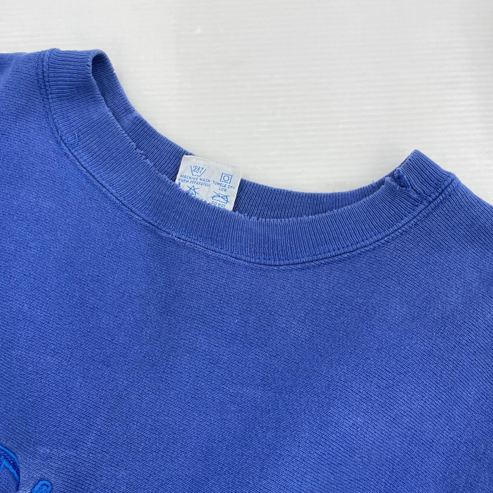 スウェット 90s REVERSE WEAVE U.S.A. 初期刺繍タグ ロゴ刺繍 L ブルー