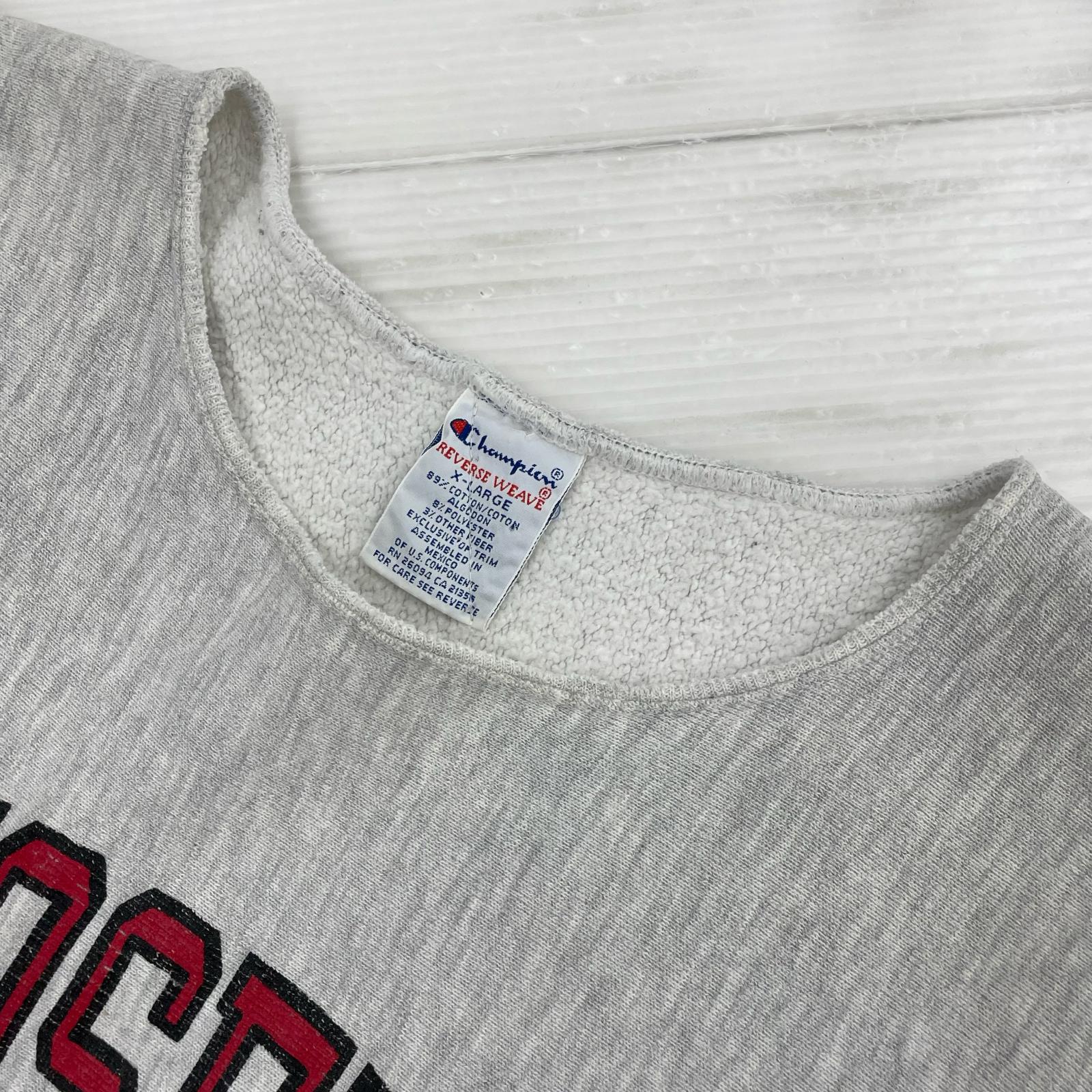 スウェット 90s~00s REVERSE WEAVE 刺繍タグ後期 カッレジロゴ グレー