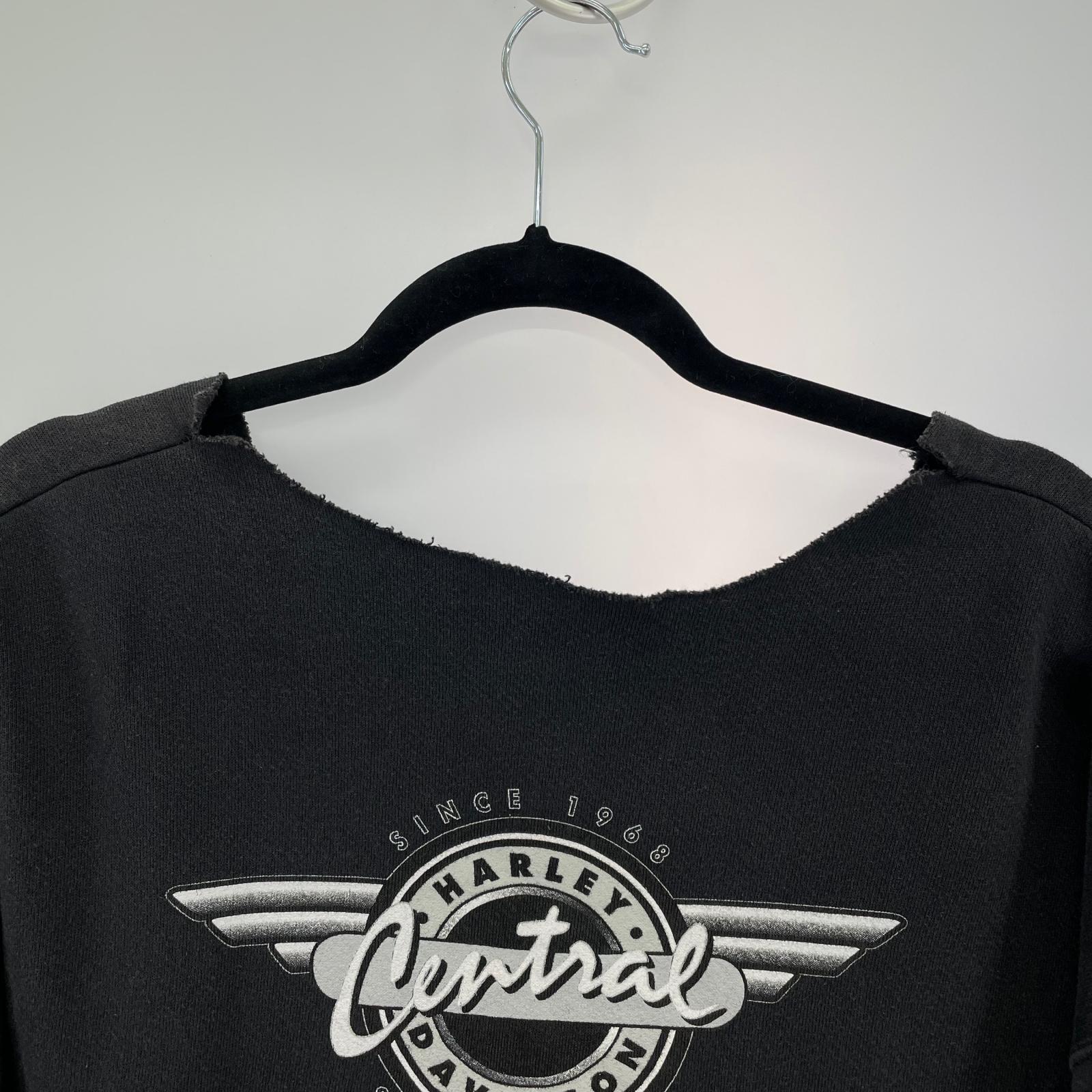 スウェット HARLEY DAVIDSON 00s アイアンロゴ バー&シールド ブラック