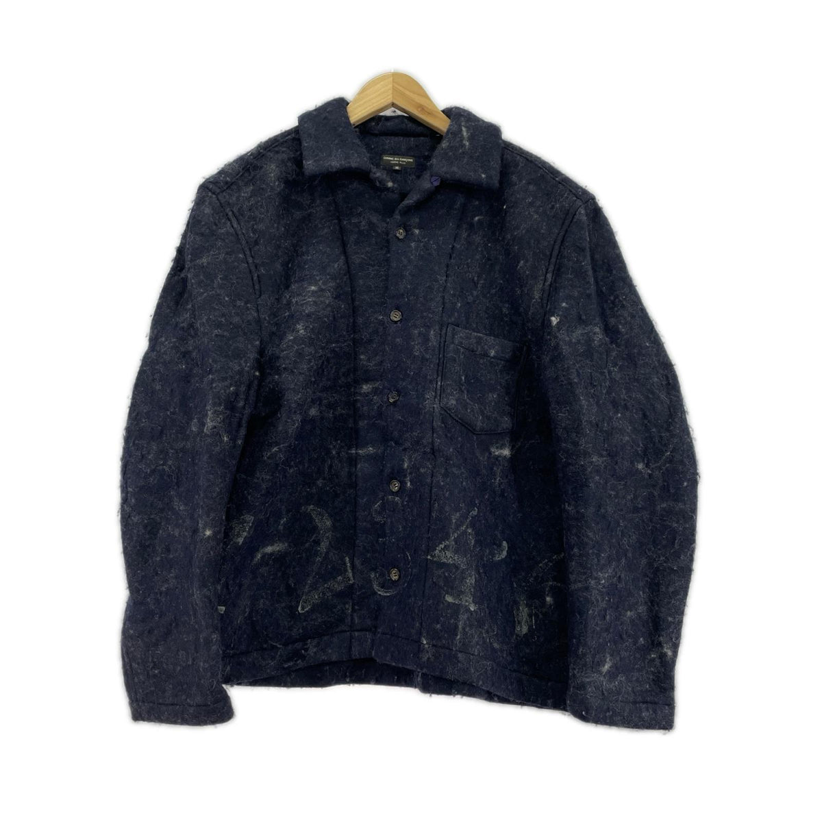 ジャケット COMME des GARCONS HOMME PLUS 90s Sleep期 ﾅﾝﾊﾞｰﾌﾟﾘﾝﾄ ｳｰﾙ縮絨ｼﾞｬｹｯﾄ M ﾈｲﾋﾞｰ M ネイビー