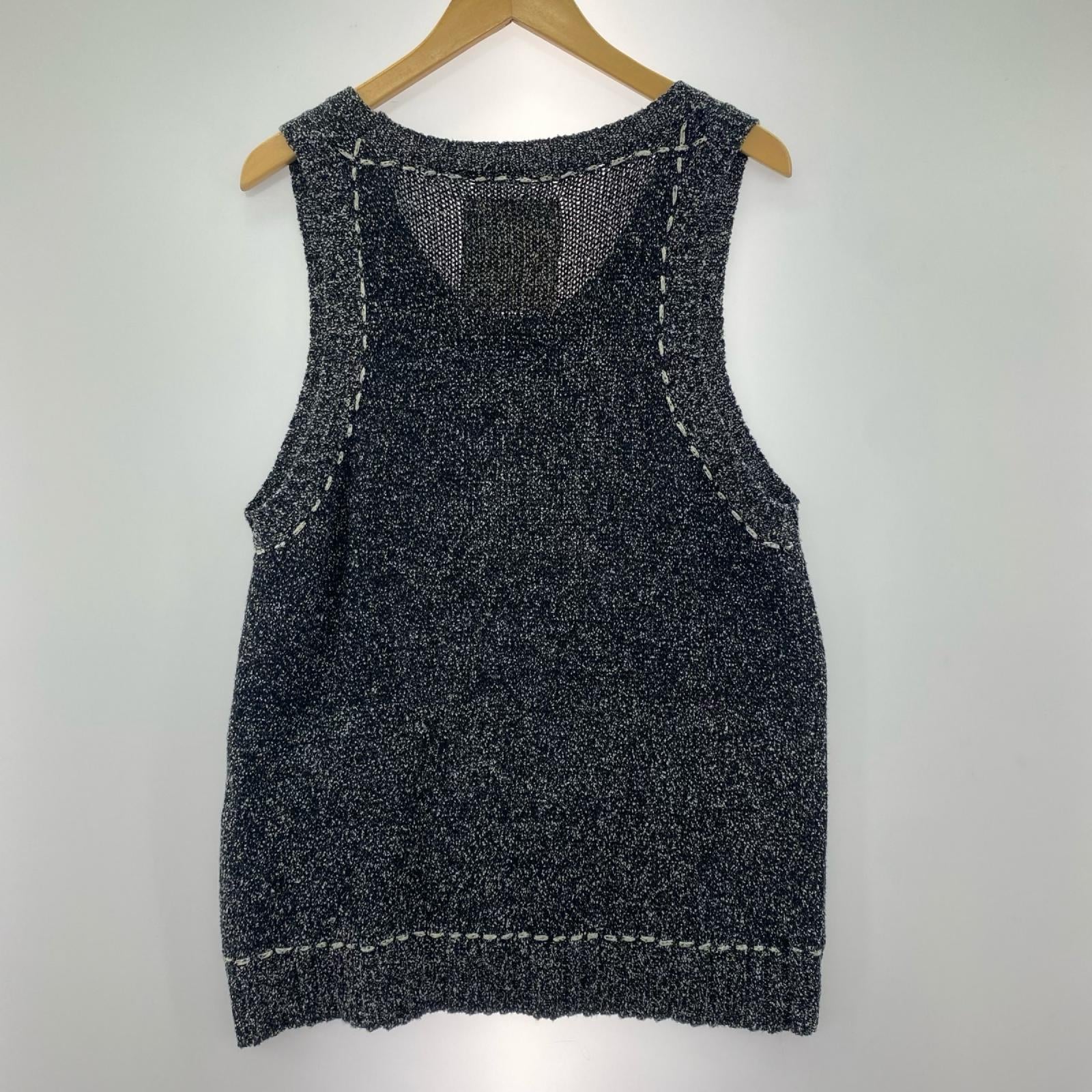 長袖シャツ PLATEAU STUDIO Logo Knit Vest (1) 1 ブラック