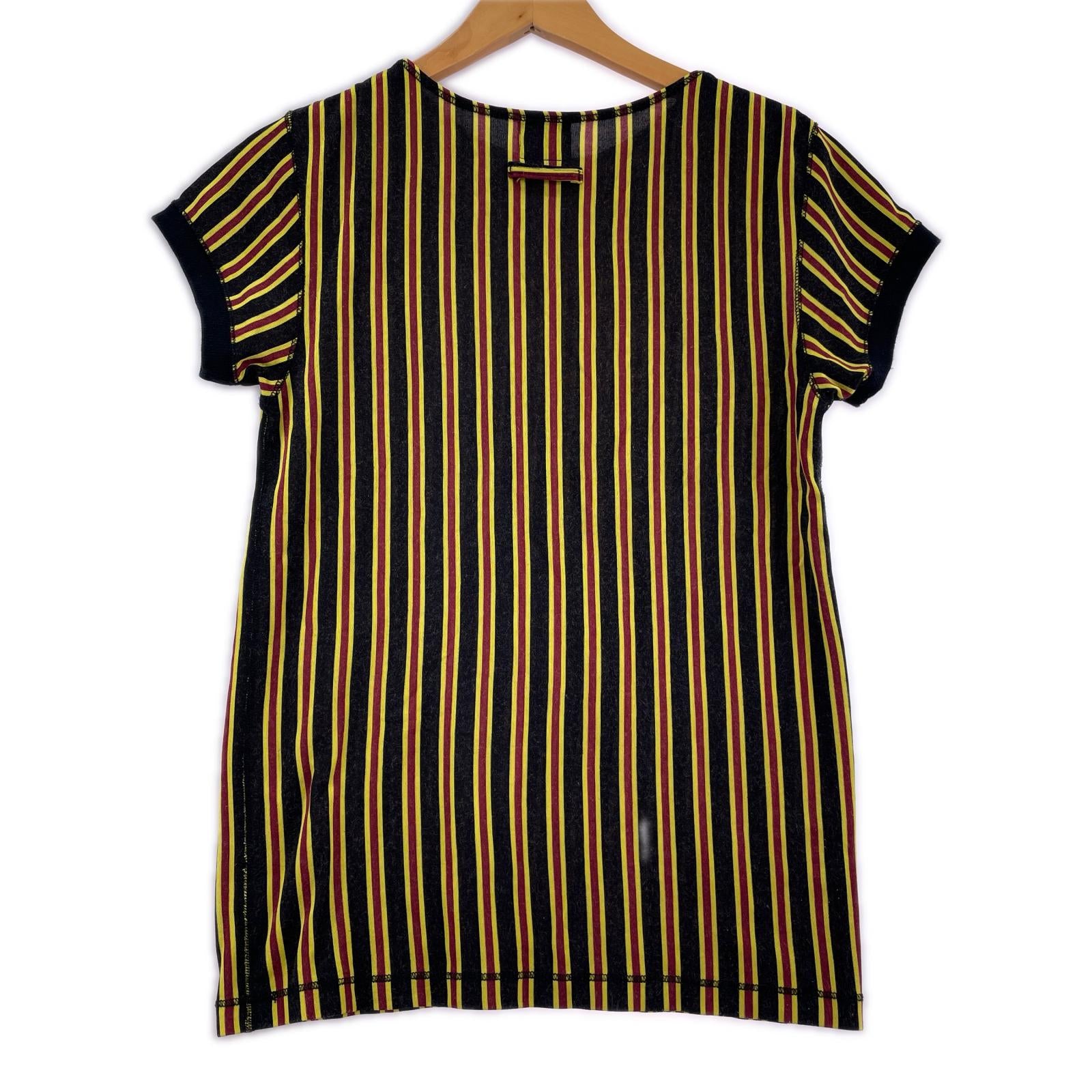 半袖Ｔシャツ JEAN PAUL GAULTIER HOMME ストライプ カットソー 黄
