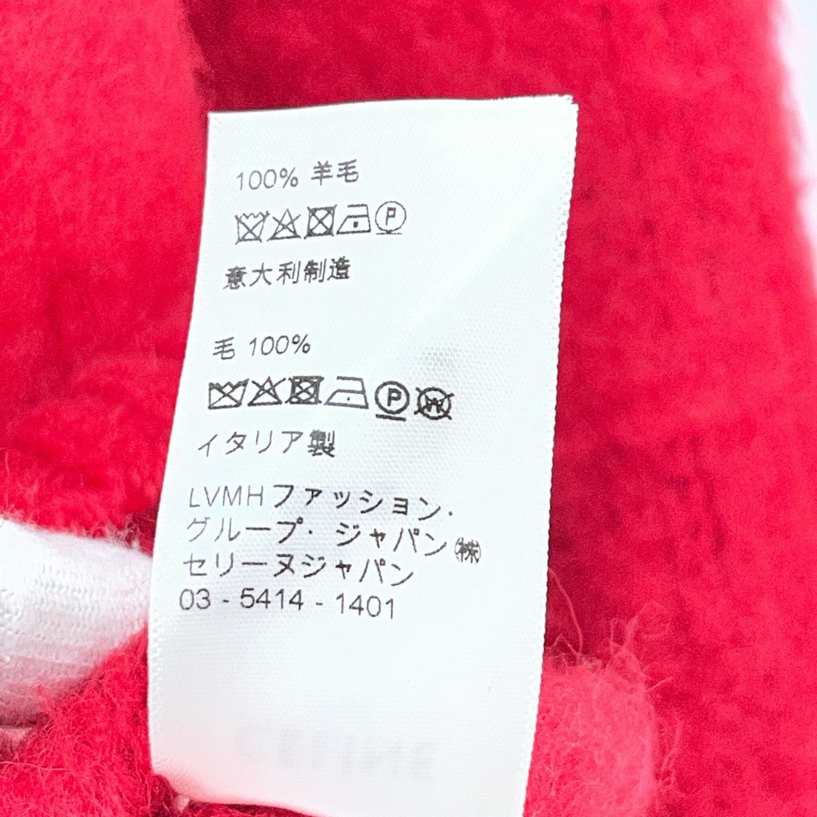 ブラッシュドウールクルーネックニット 赤　（M）