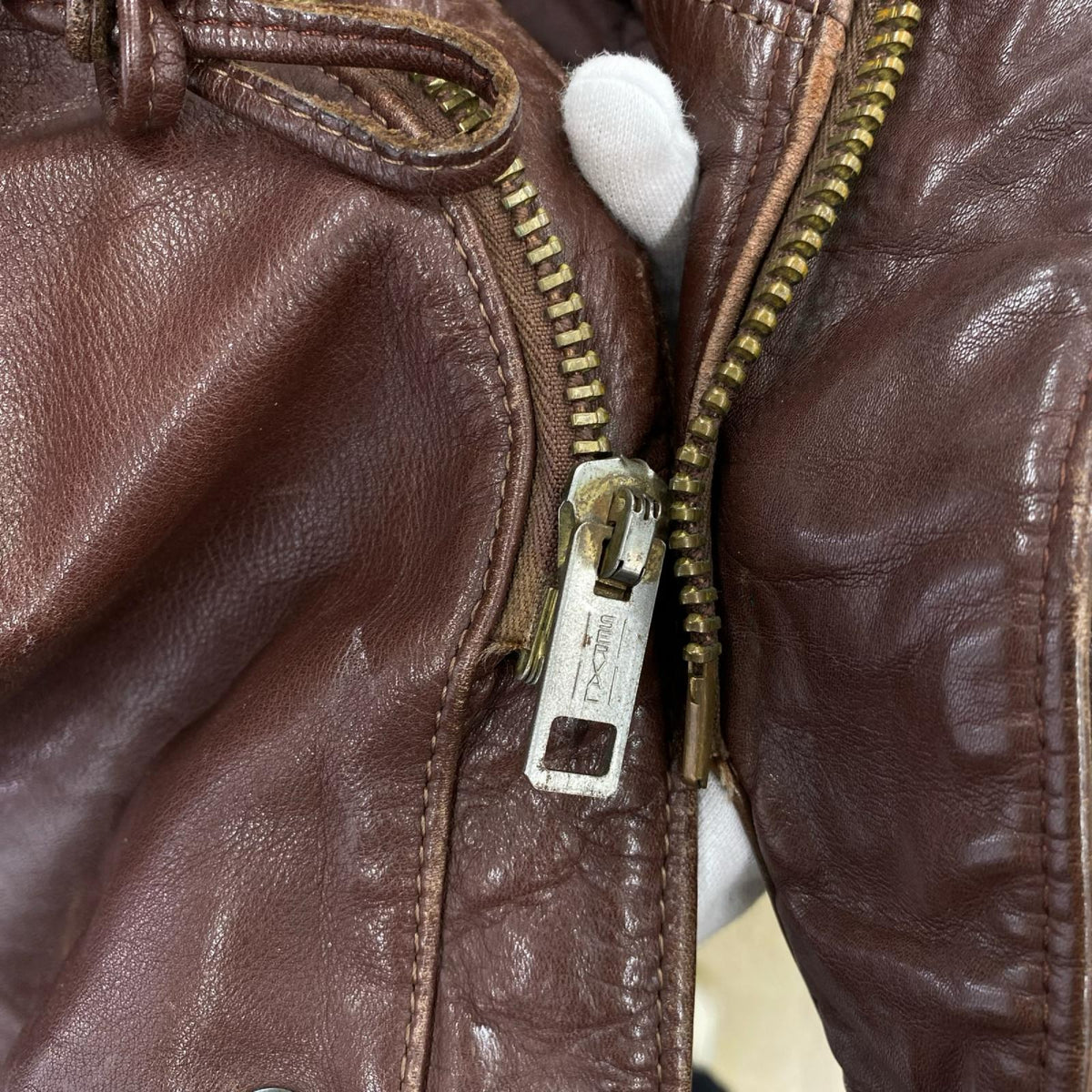 レザージャケット 70s M-65型 ﾚｻﾞｰ 茶 (42) 42 ブラウン