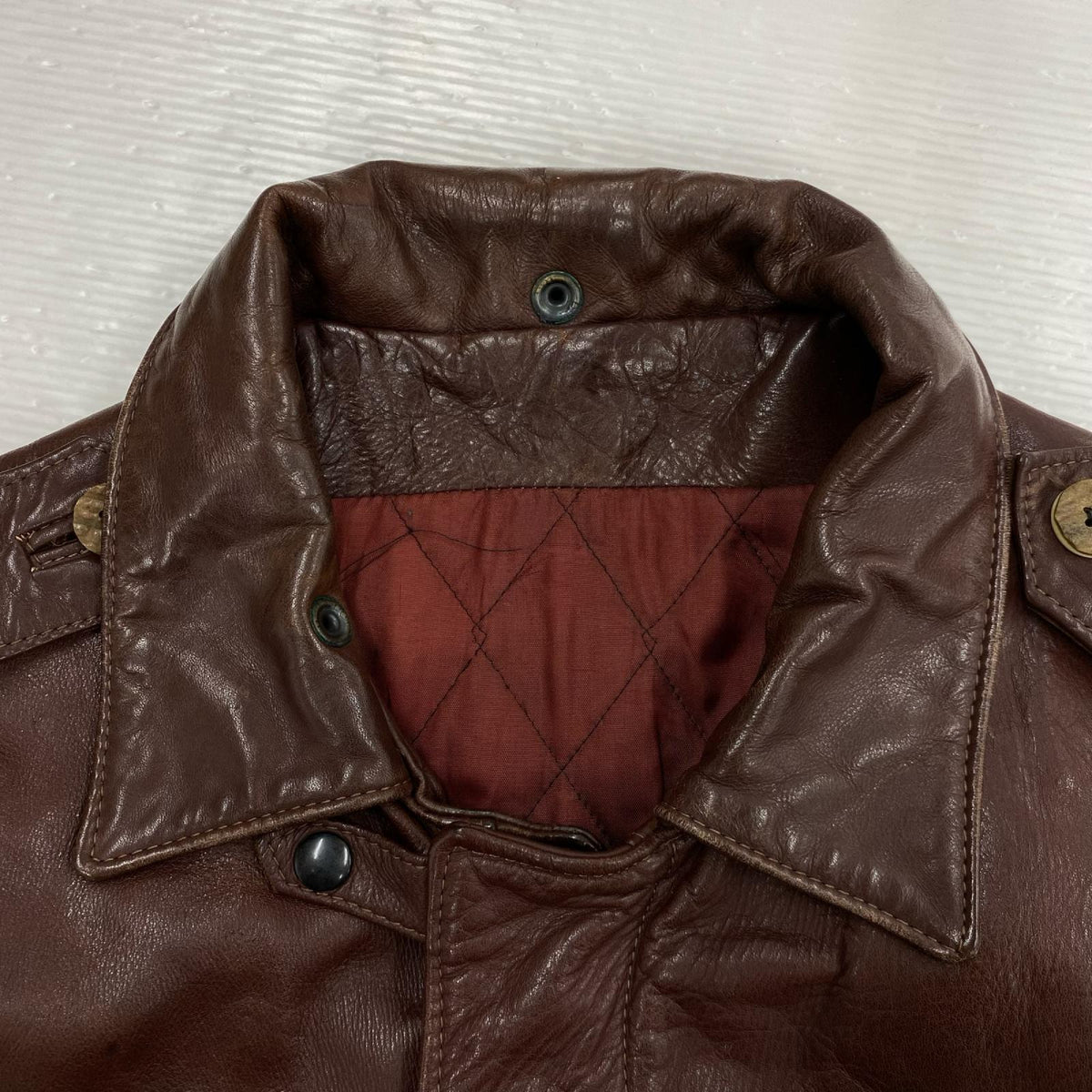 レザージャケット 70s M-65型 ﾚｻﾞｰ 茶 (42) 42 ブラウン