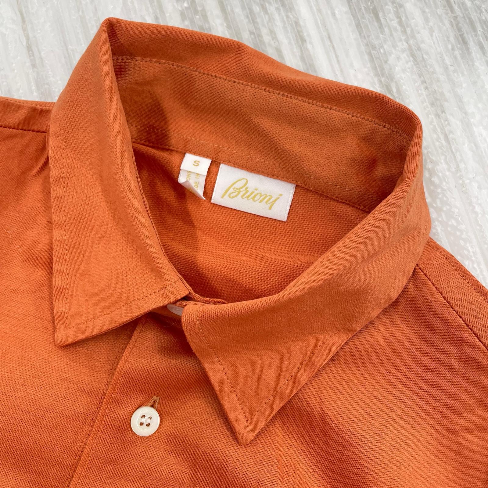ポロシャツ Brioni L/S ORG S イタリア製 S オレンジ