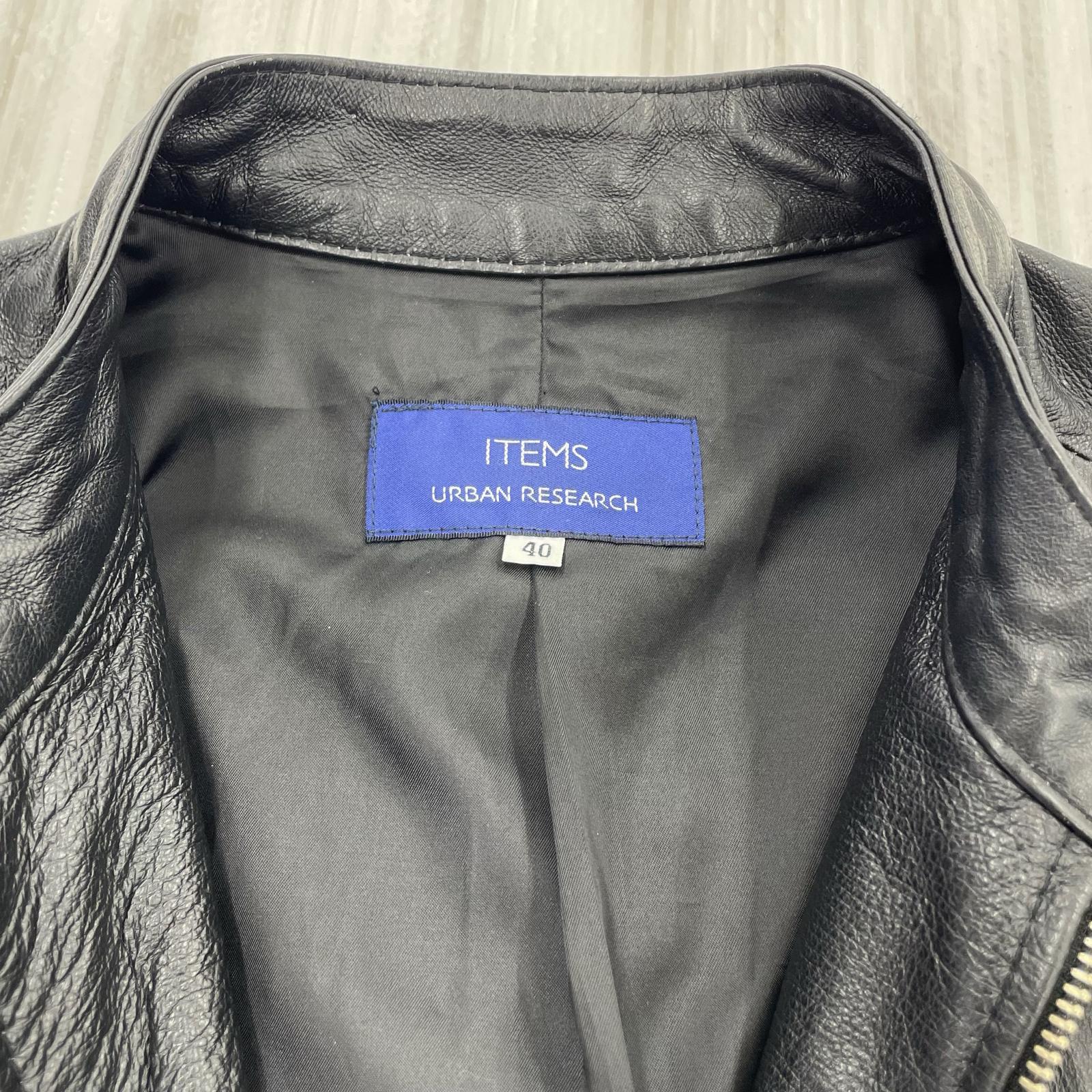 ライダースジャケット ITEMS 豚革 40 40 ブラック