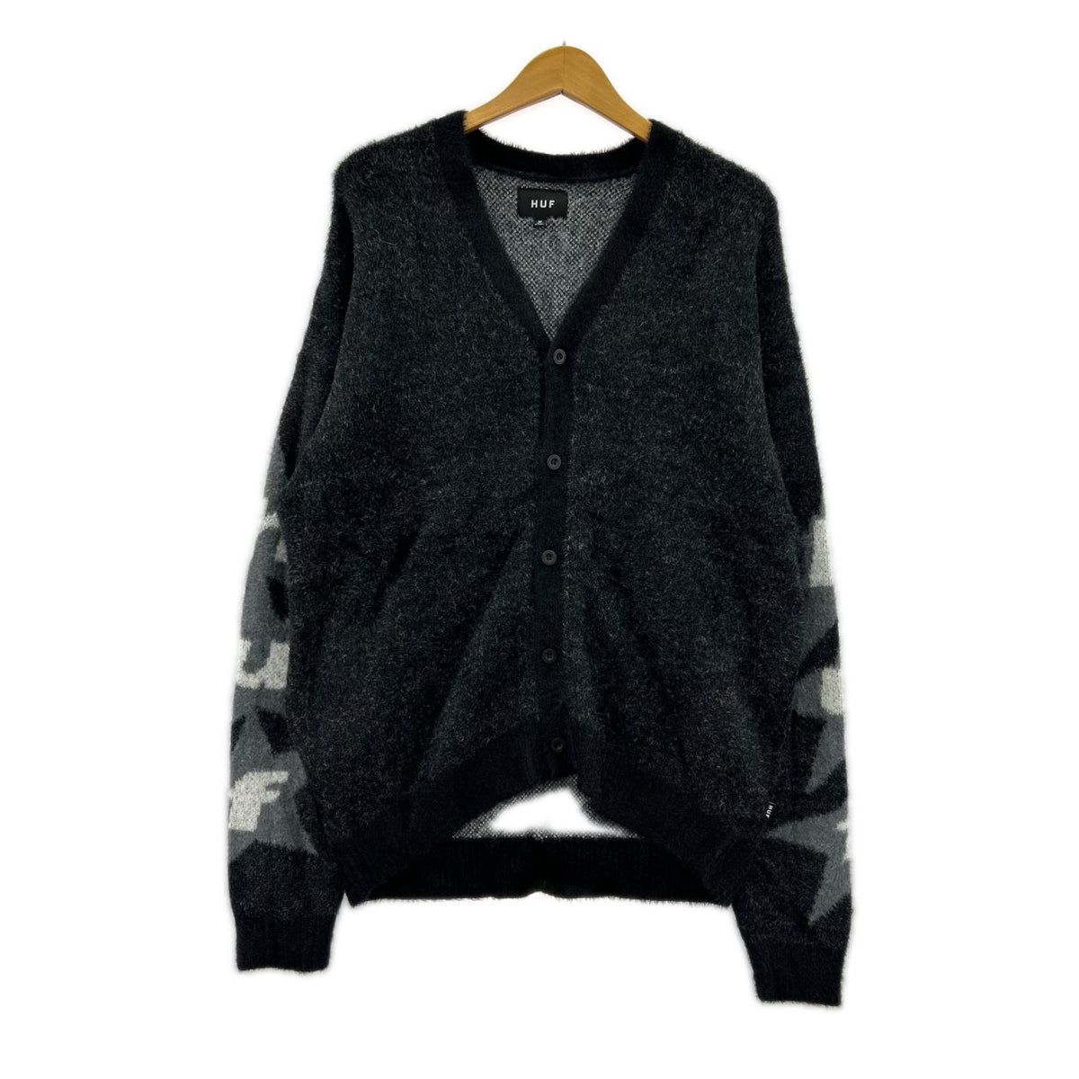 カーディガン URSA SHAGGY CARDIGAN ﾌﾞﾗｯｸ (M) M