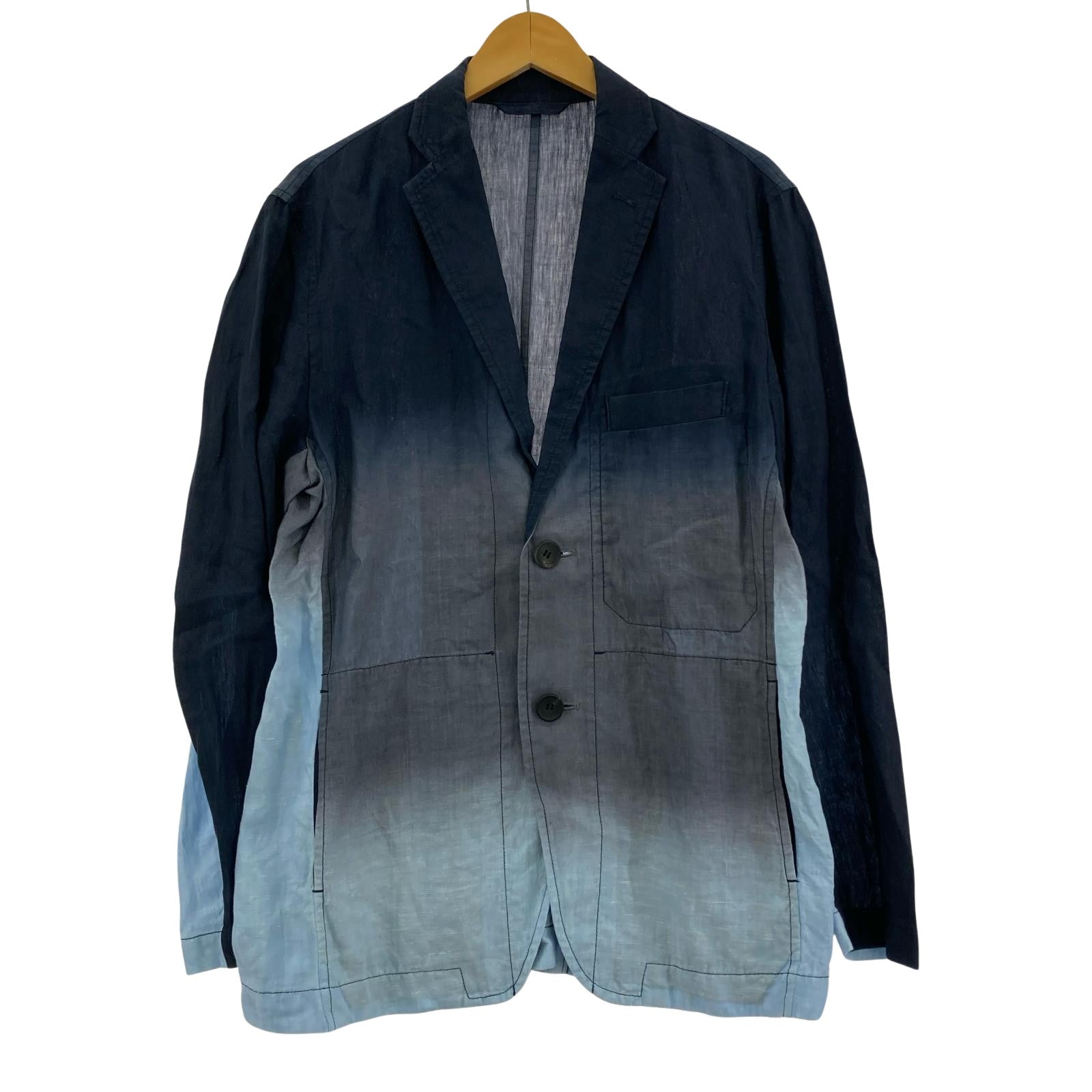 ジャケット ISSEY MIYAKE 名作 リネングラデーションジャケット 2 ブルー系