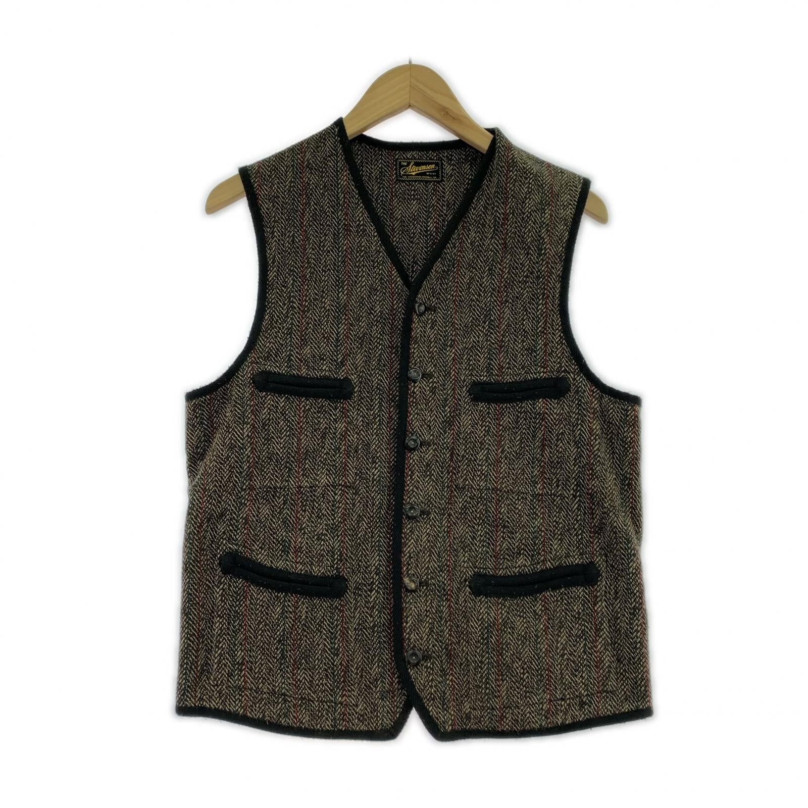 長袖シャツ STEVENSON OVERALL CO. SINGLE BREASTED VEST IV2-BH (S) S ブラウン