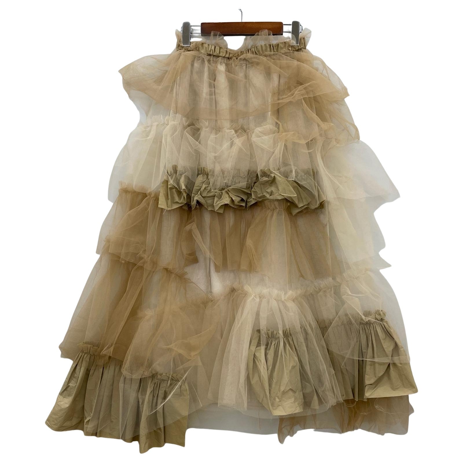 ロングスカート Raffle Tulle Layered Wrap Skirt BRW 38 ブラウン