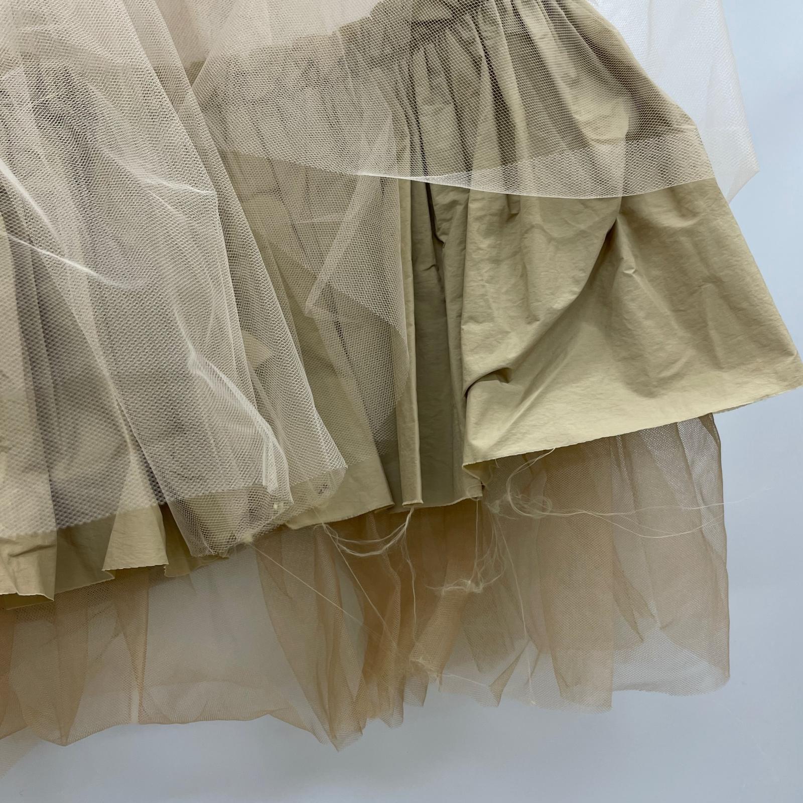 ロングスカート Raffle Tulle Layered Wrap Skirt BRW 38 ブラウン