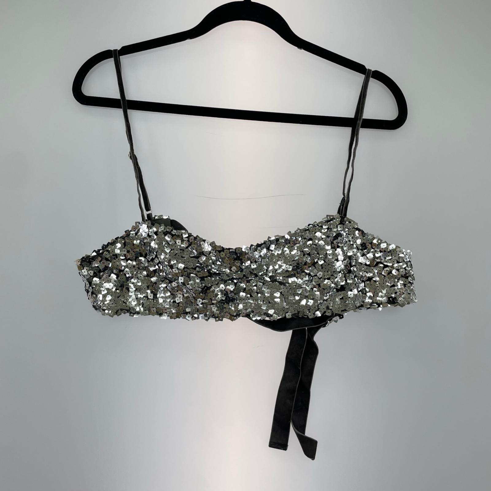 キャミソール Multi Way Sequin Bustier F GRY フリー