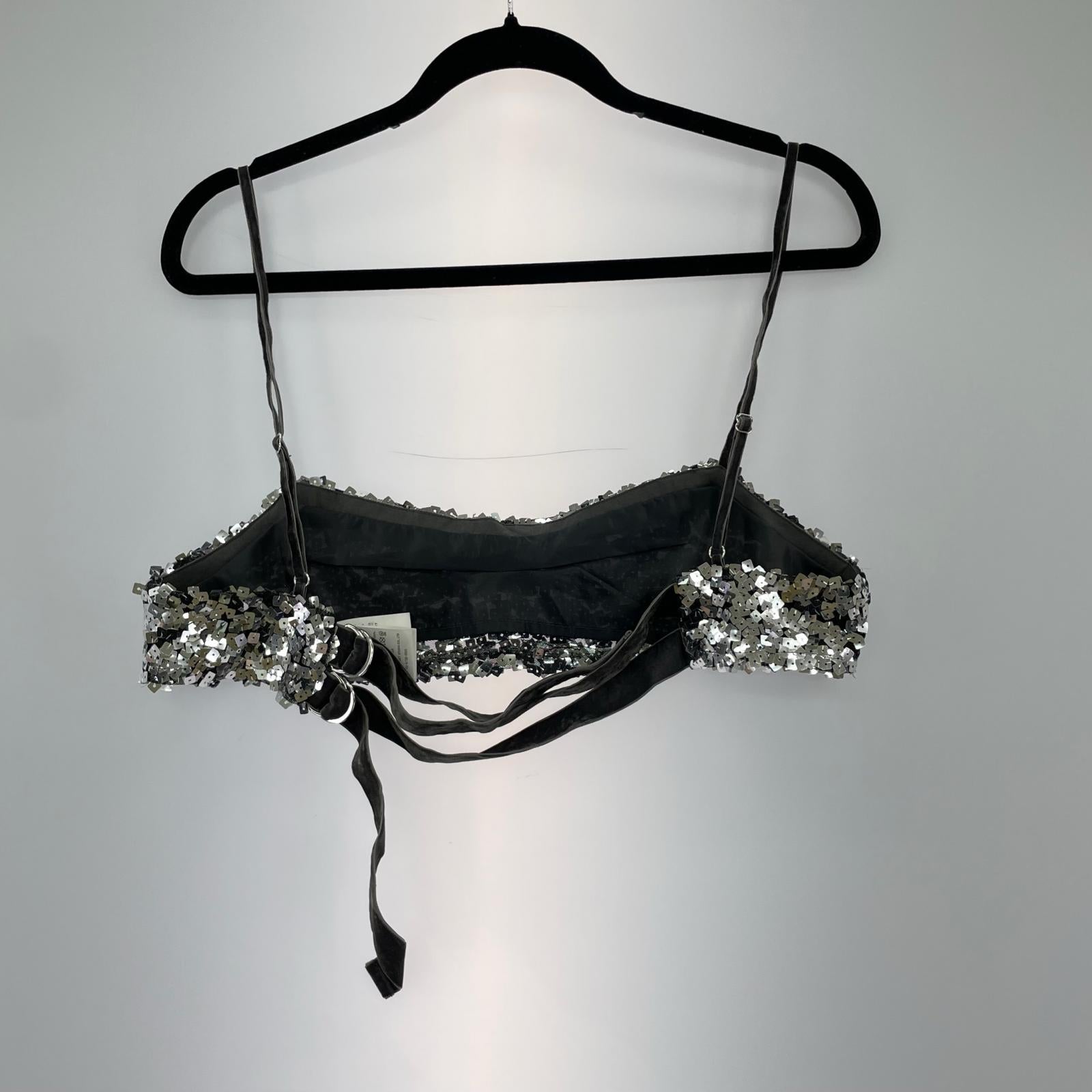 キャミソール Multi Way Sequin Bustier F GRY フリー