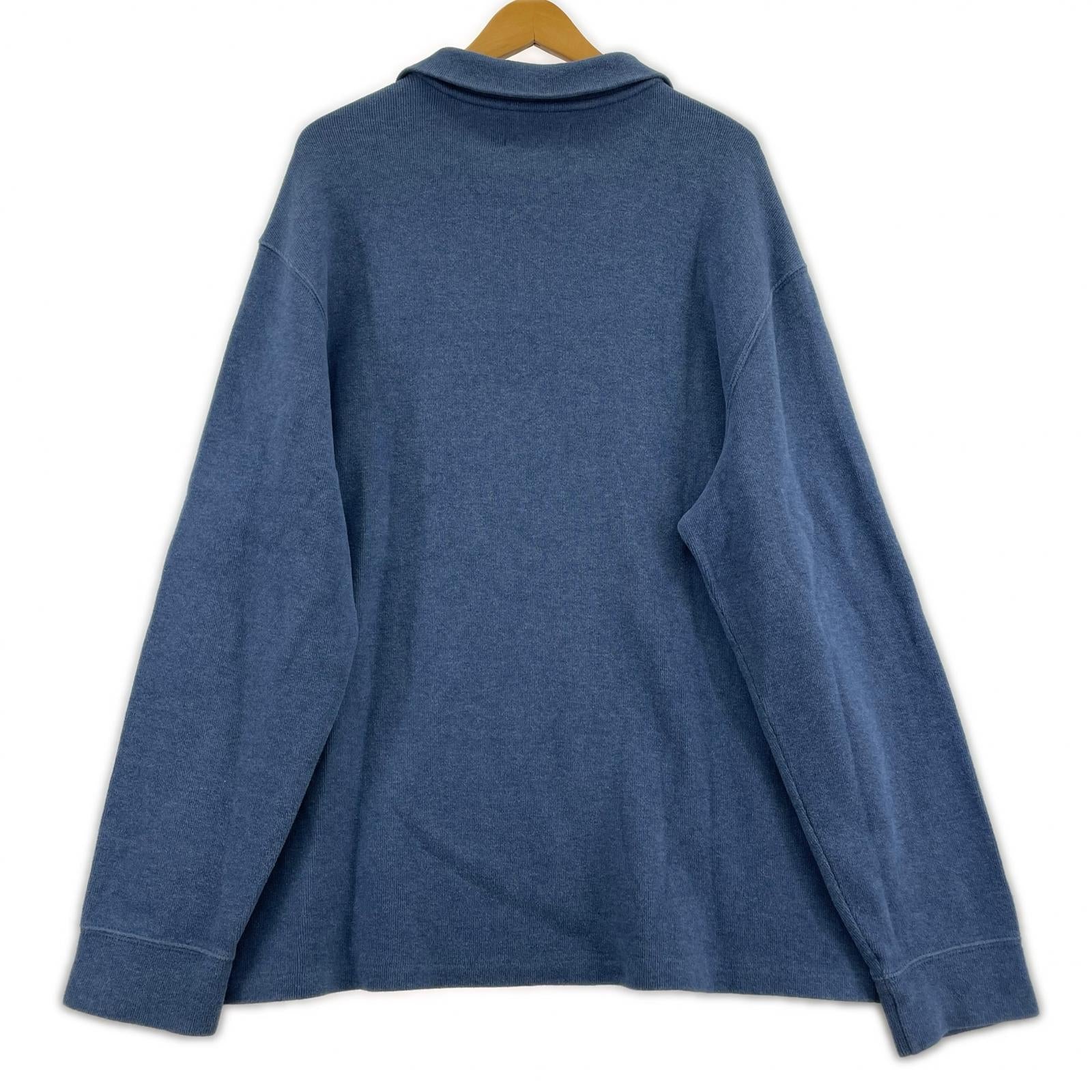 スウェット ハーフジップスウェット 青 XXL