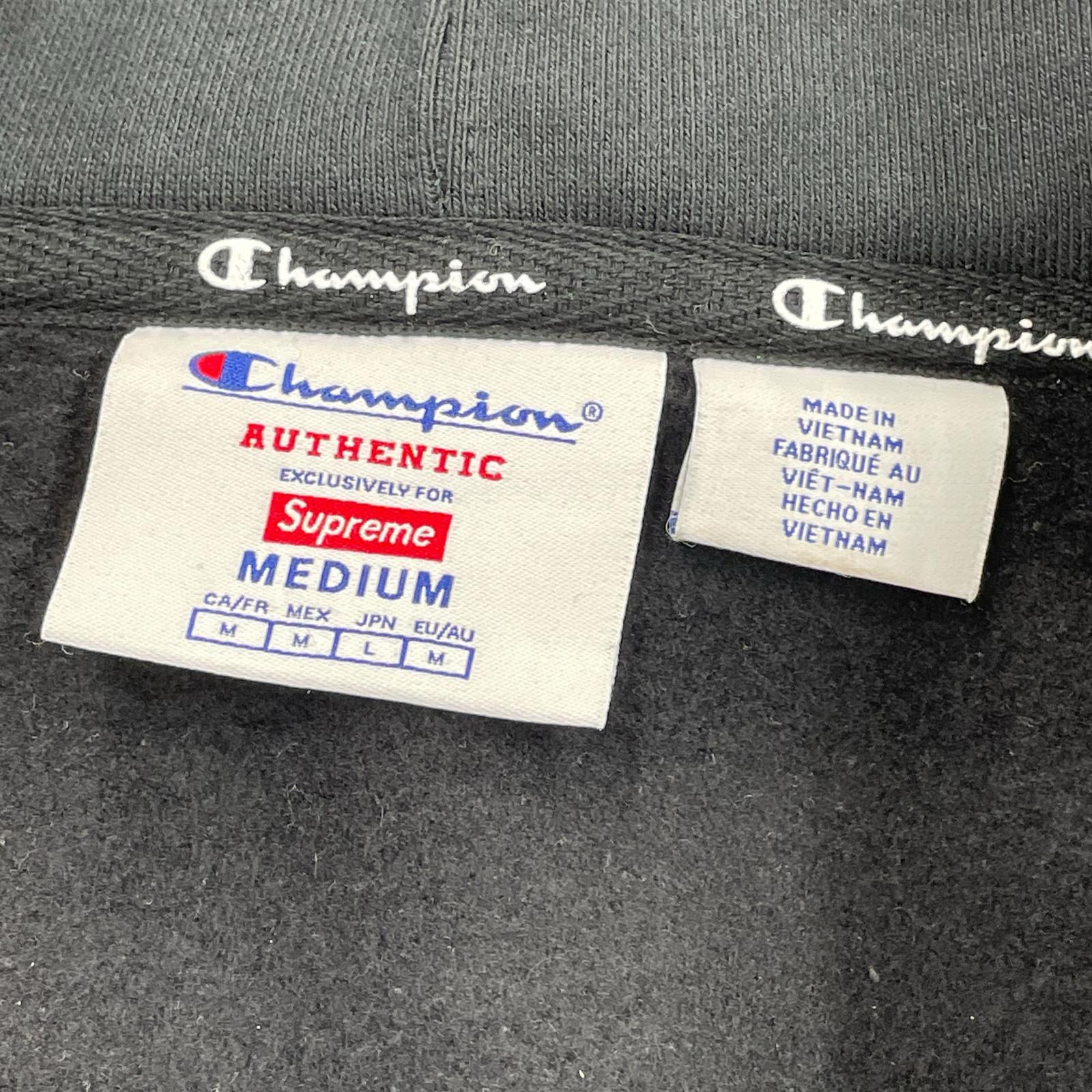 パーカー ×champion zip up hooded sweatshirt M ブラック