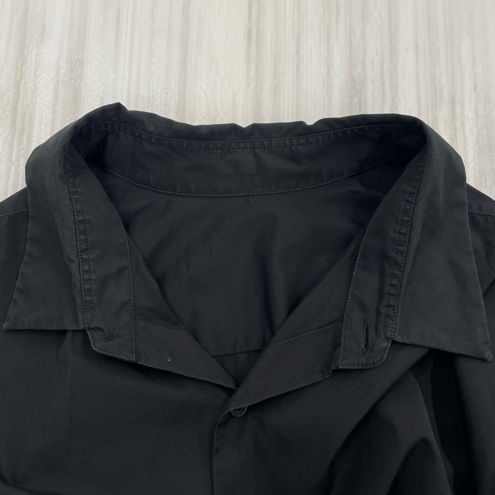 長袖シャツ ASYMMETRY BROAD CLOTH SHIRT 44 ブラック ブラック