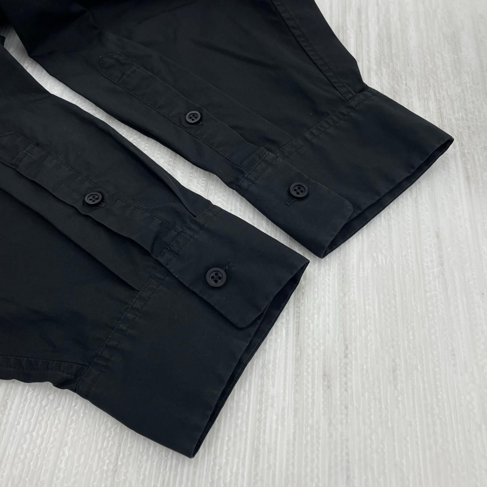 長袖シャツ ASYMMETRY BROAD CLOTH SHIRT 44 ブラック ブラック