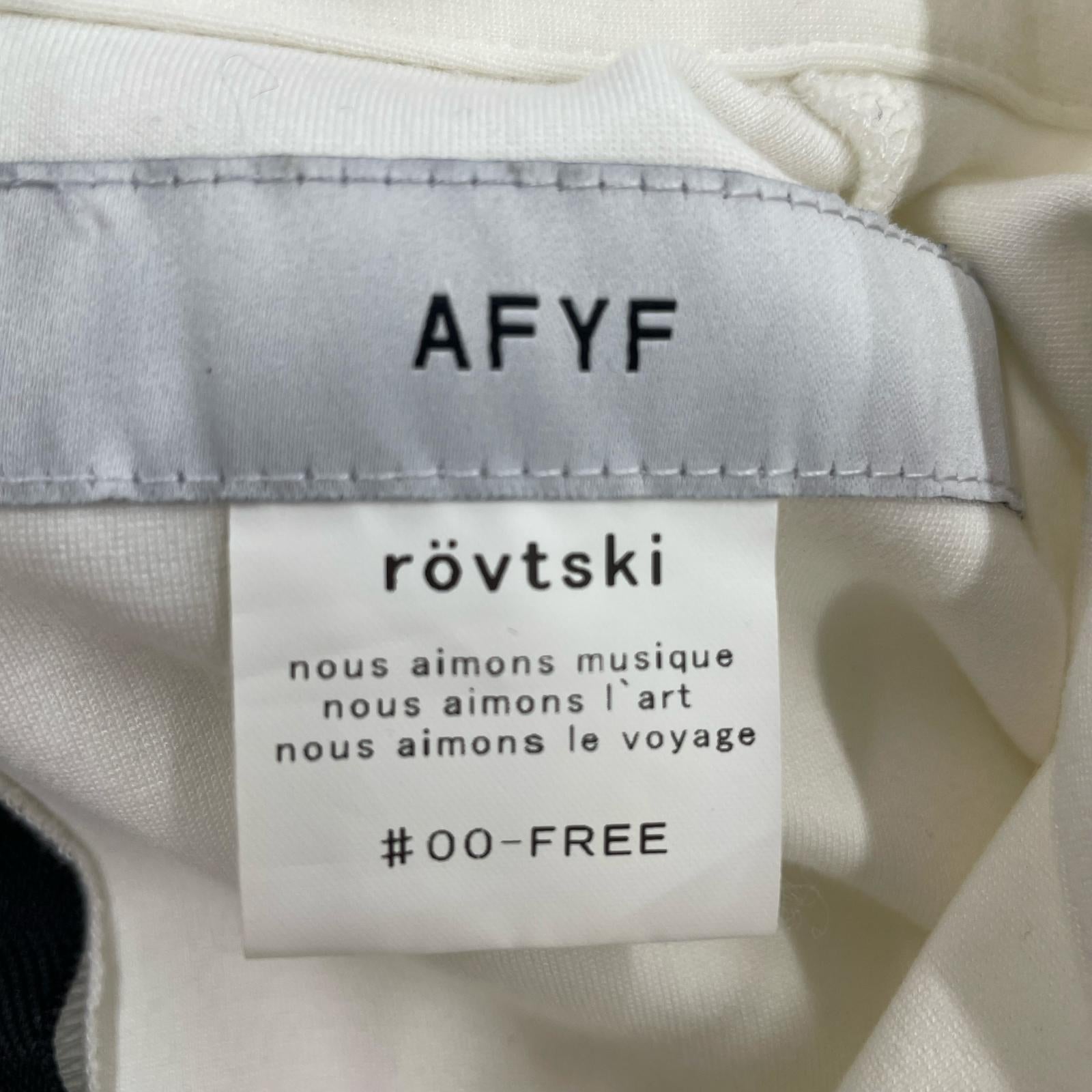長袖シャツ AFYF rovtski バックジップデザイン (F) ホワイト