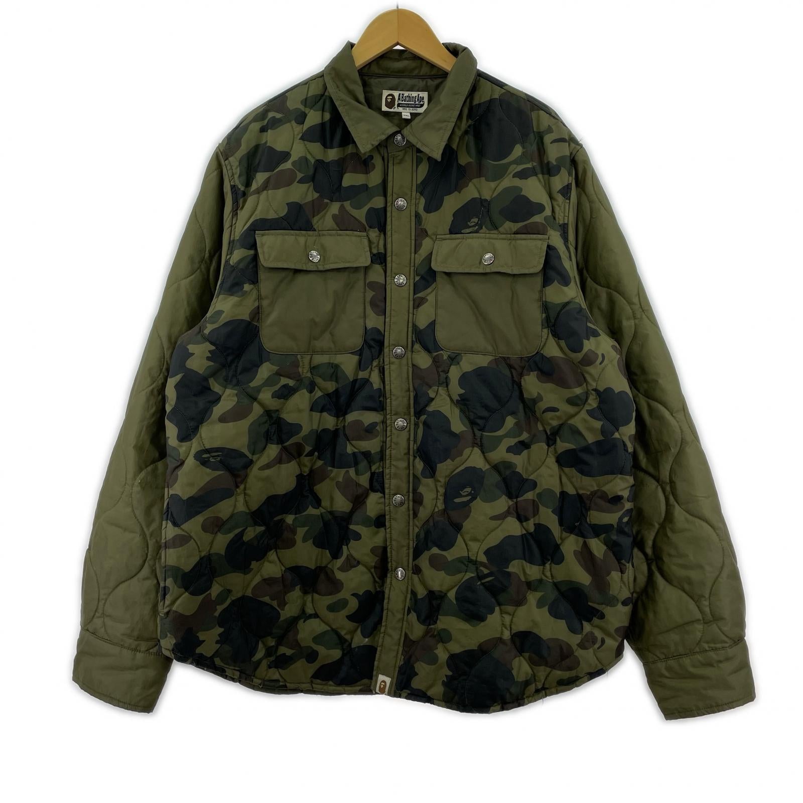 ジャケット APE CAMO DOWN SHIRT JACKET XXL カーキ