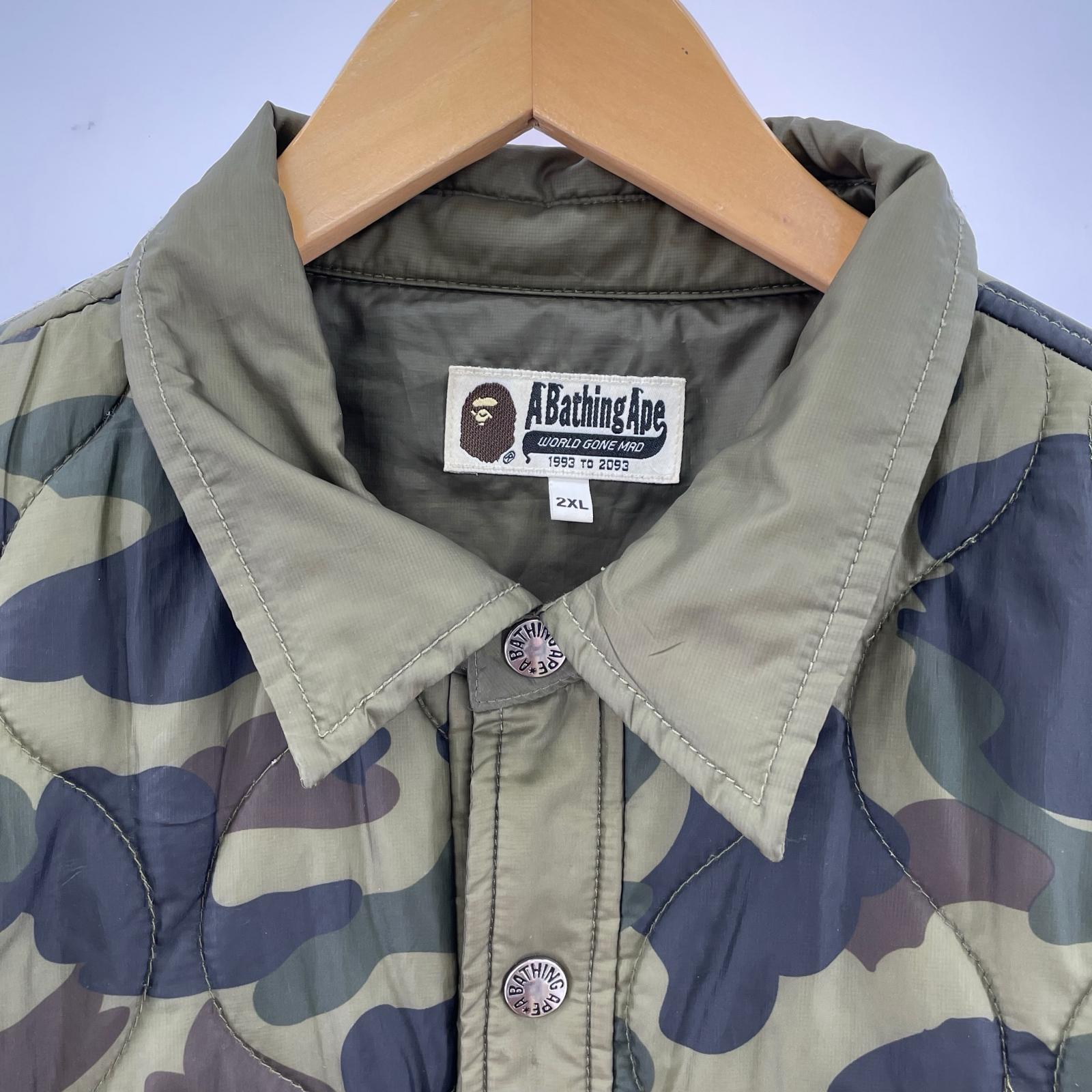 ジャケット APE CAMO DOWN SHIRT JACKET XXL カーキ