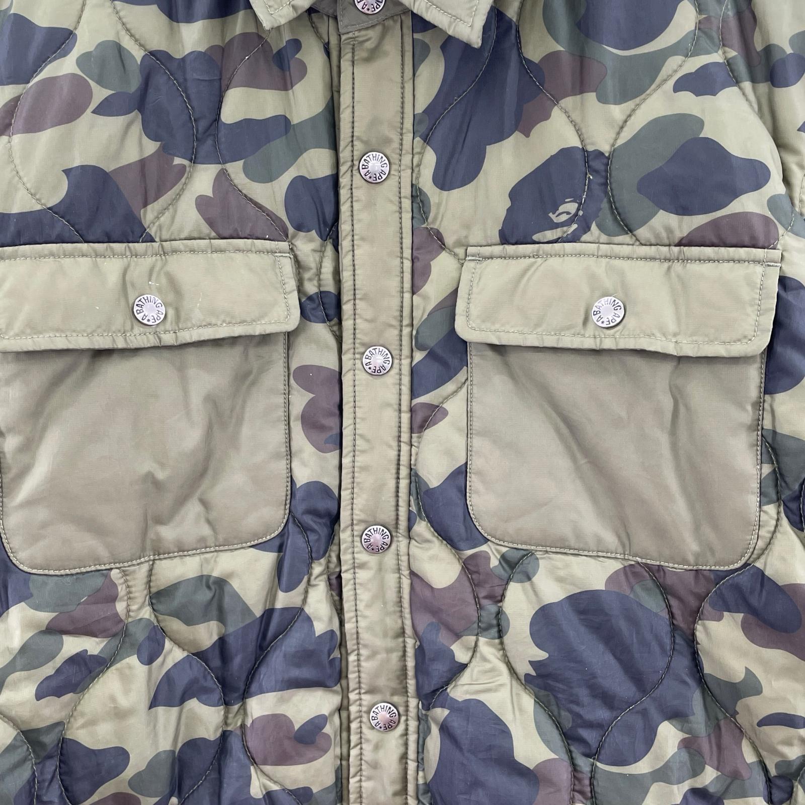 ジャケット APE CAMO DOWN SHIRT JACKET XXL カーキ