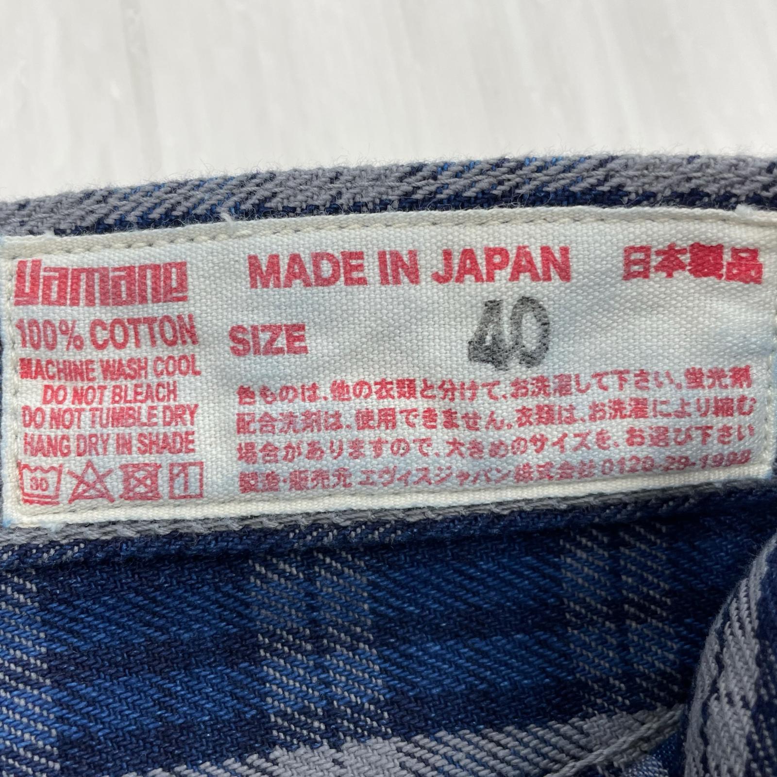 ショートパンツ YAMANE Lot.7550 チェックショーツ W40 ネイビー 40 ブルー