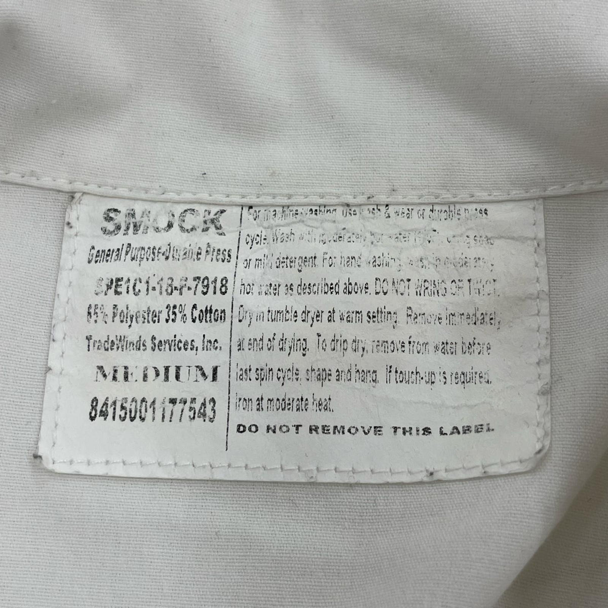 長袖シャツ SMOCK メディカルシャツ M ホワイト