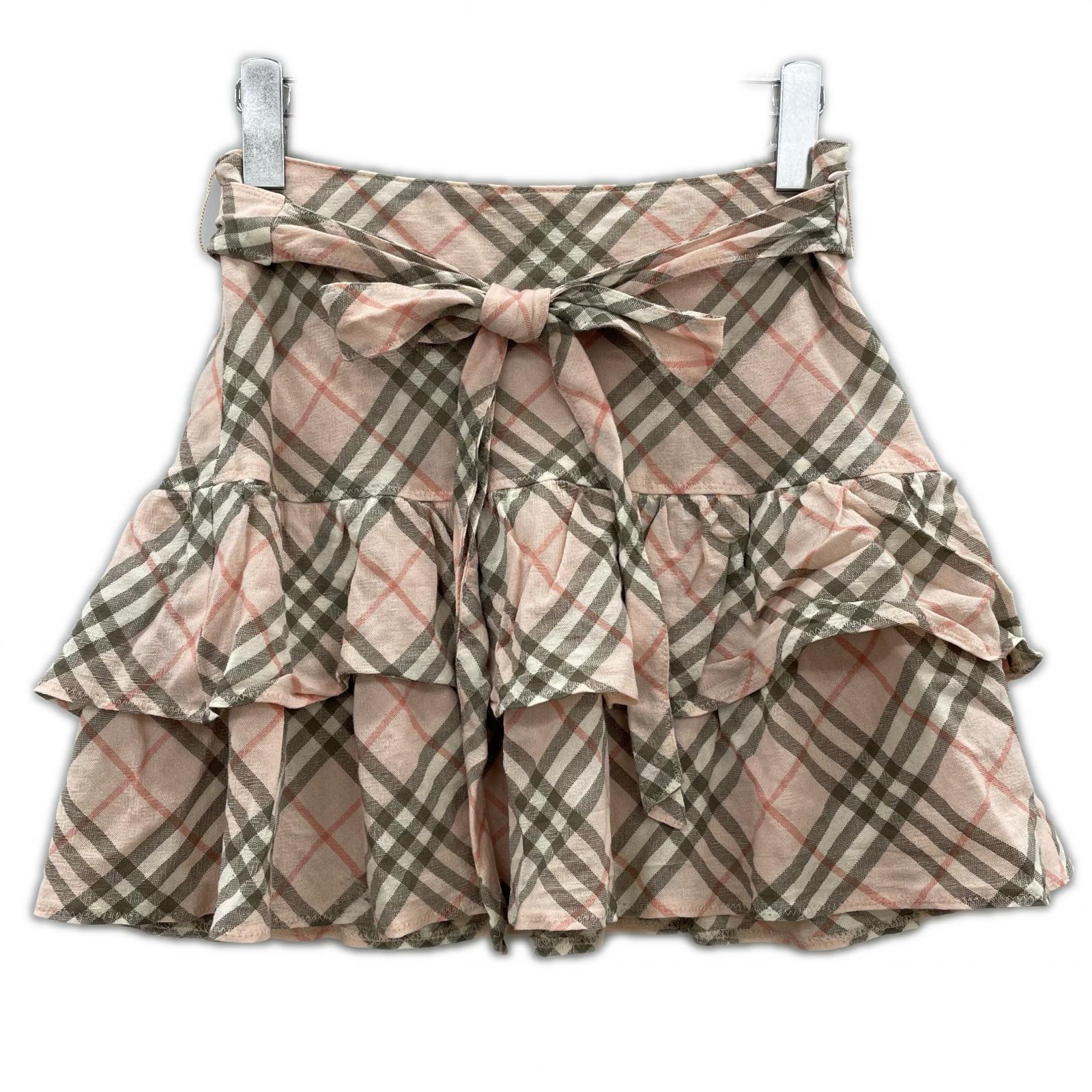 ミニスカート BURBERRY BLUE LABEL ダブルフリルスカート チェック