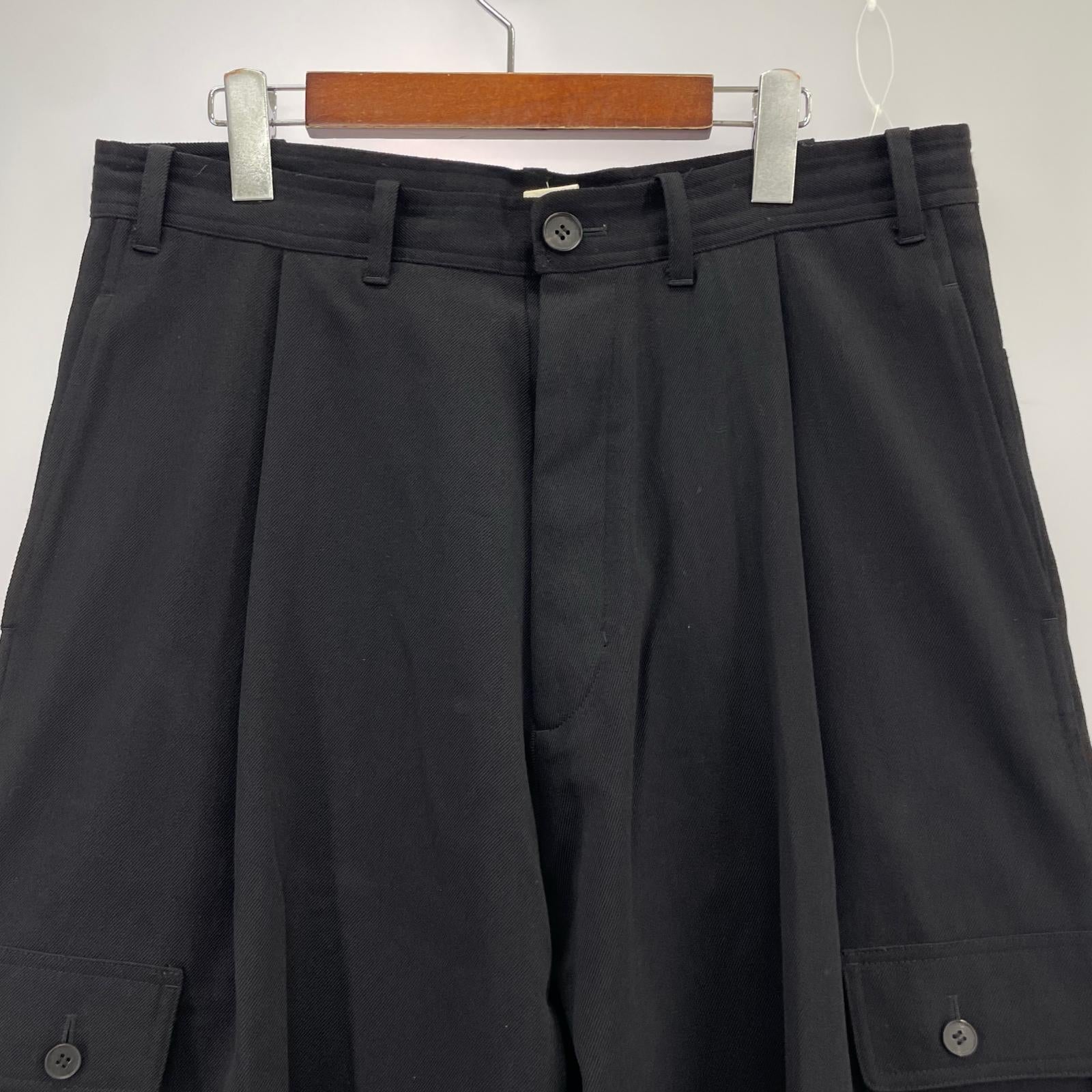 パンツ O project wool wide cargo pants M ブラック