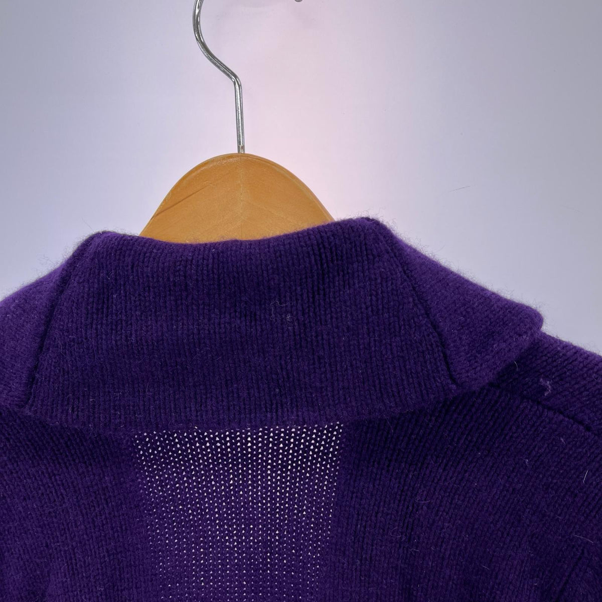 ニット RALPH LAUREN ｳｰﾙｶｼﾐﾔｼｮｰﾙｶﾗｰｾｰﾀｰ PPL M M パープル