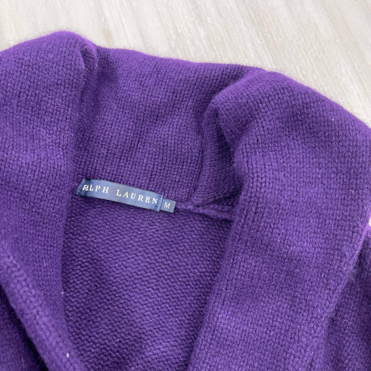 ニット RALPH LAUREN ｳｰﾙｶｼﾐﾔｼｮｰﾙｶﾗｰｾｰﾀｰ PPL M M パープル