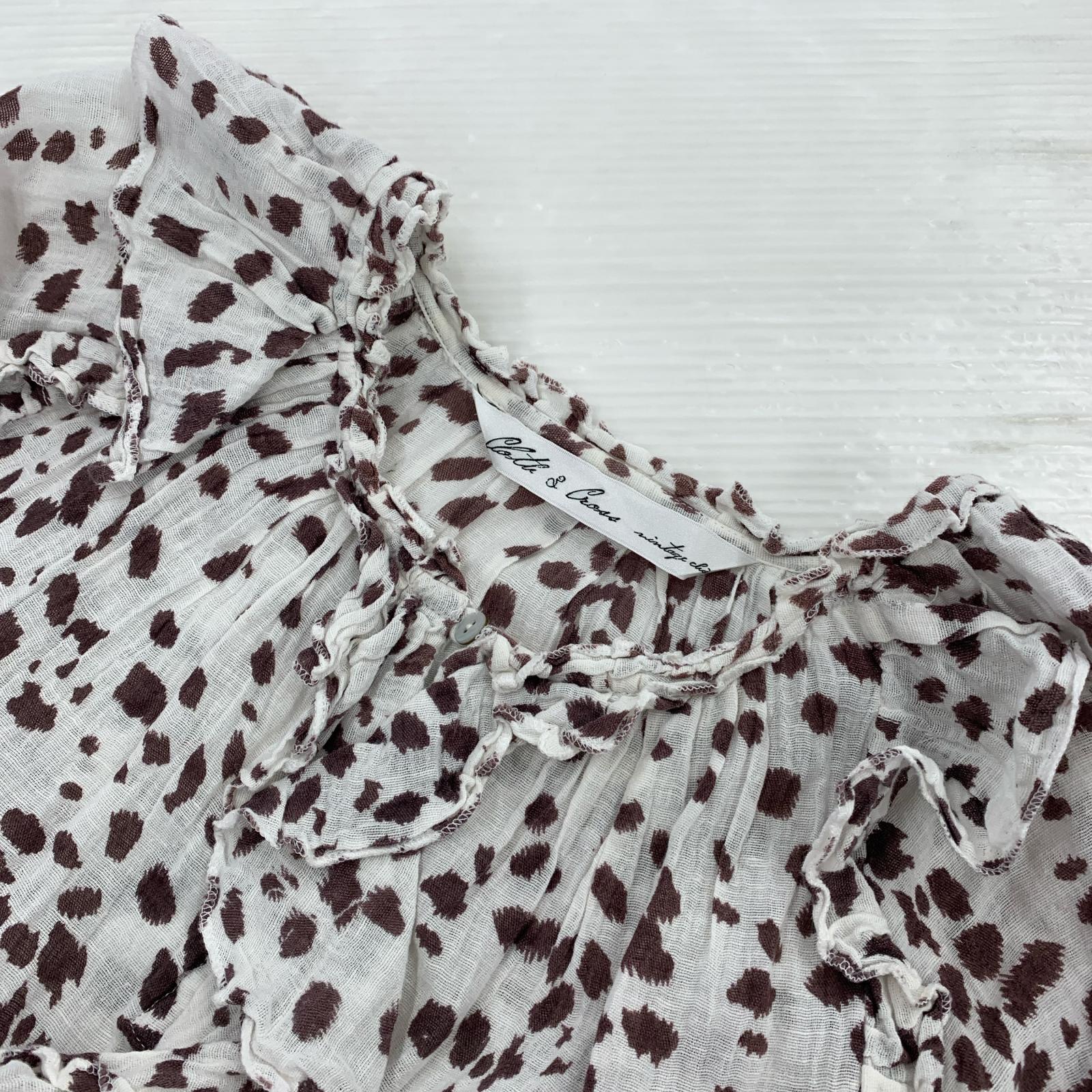 チュニック CLOTH&CROSS レオパード ブラウス 白 ホワイト