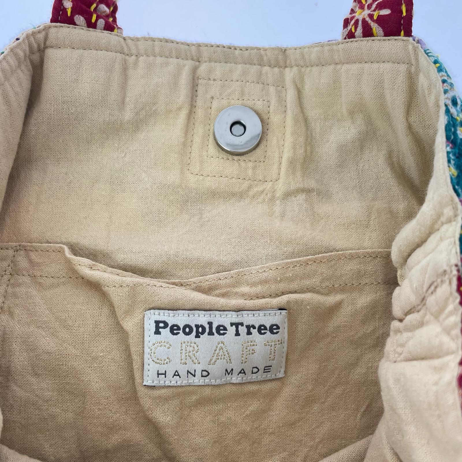 トートバッグ PEOPLE TREE リサイクルサリー 筒型 バッグ
