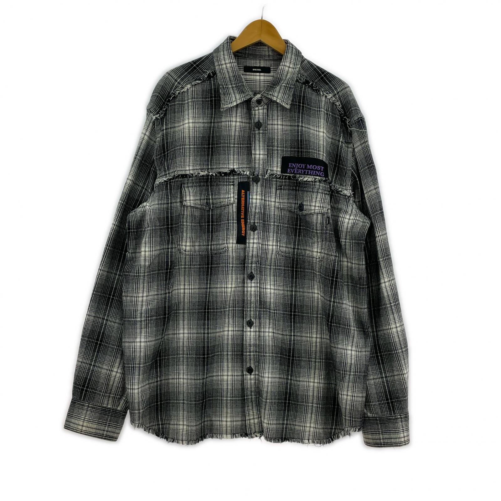 長袖シャツ 18ss S-MILLER-PAYCH フランネルシャツ (XXL) ブラック