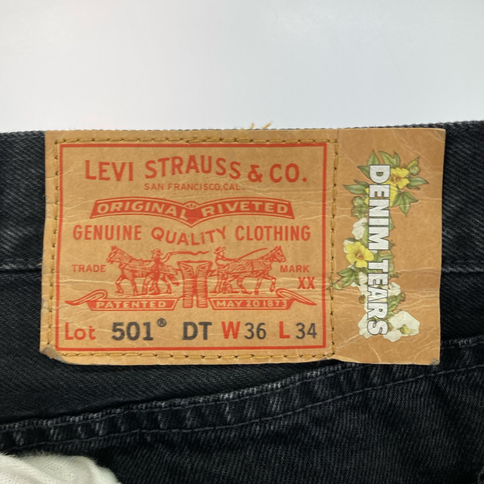 デニムパンツ ×DENIM TEARS/501DT/W36L34 36 ブラック