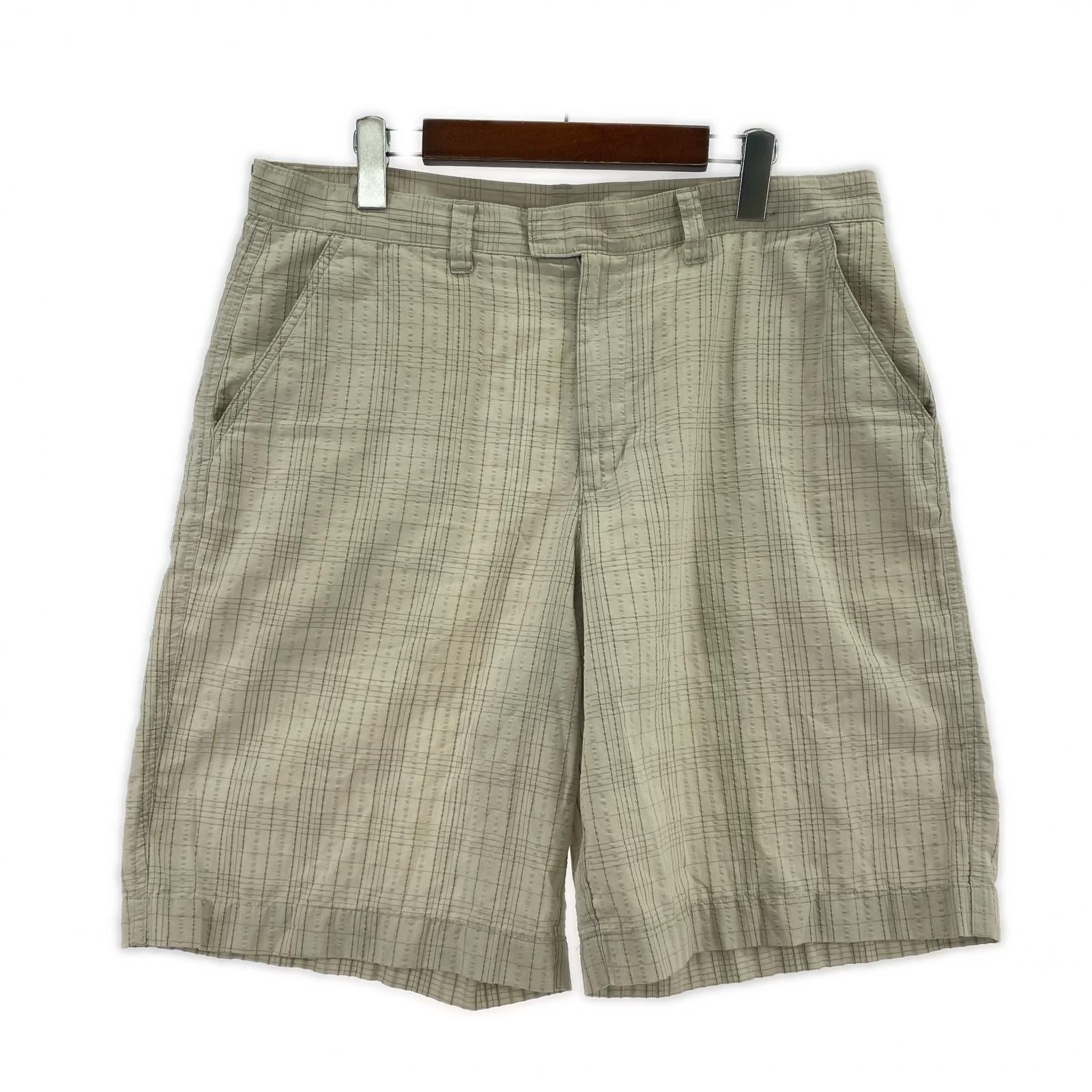 ショートパンツ '99 チェックショーツ W36 34 ベージュ