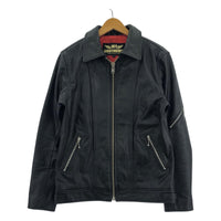 レザージャケット SPERANZA JET LEATHERS シングルライダース 黒 (L) L ブラック